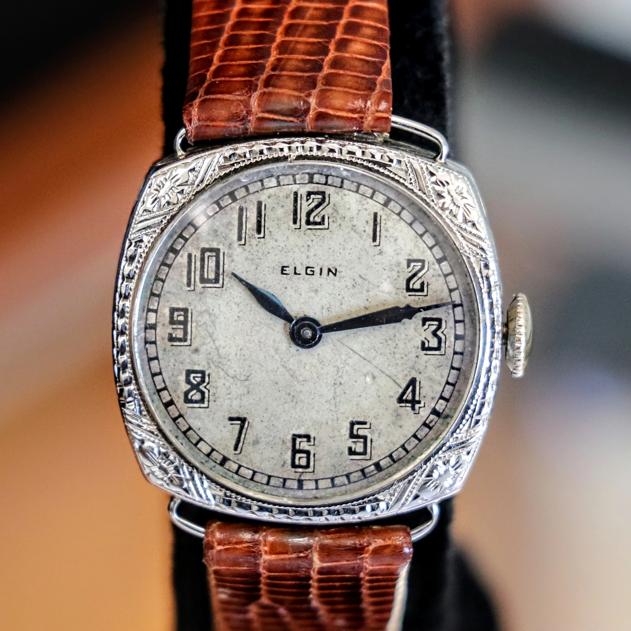 1923 Art Deco ELGIN Ladies Wristwatch 14K White GOLD Grade 447 Vintage Watch - Image 3