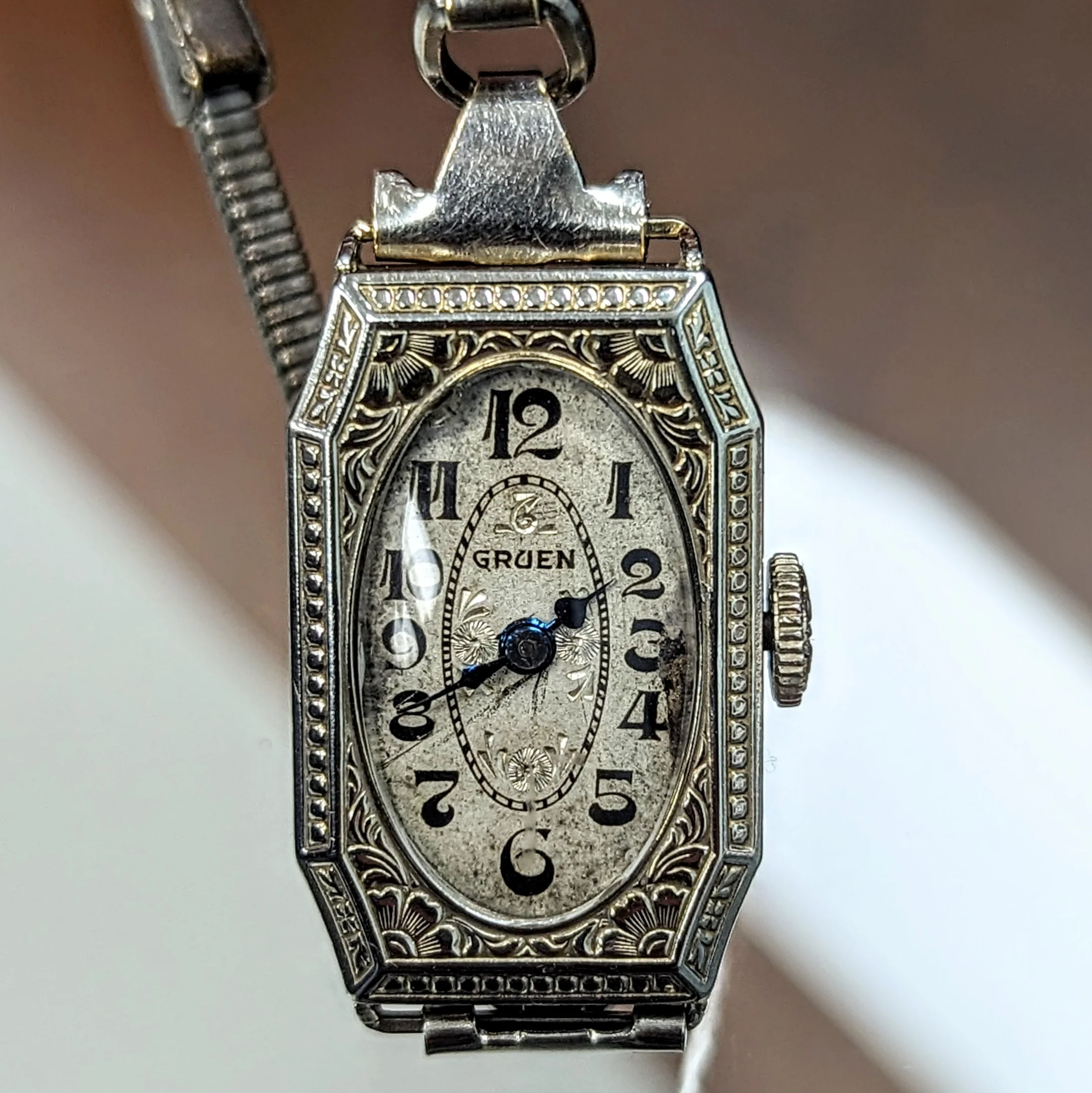 GRUEN Guild Art Deco Ladies Watch Cal. 163 15 Jewels 3ADJ Swiss Made Vintage Wristwatch - ALL ORIGINAL - Image 4