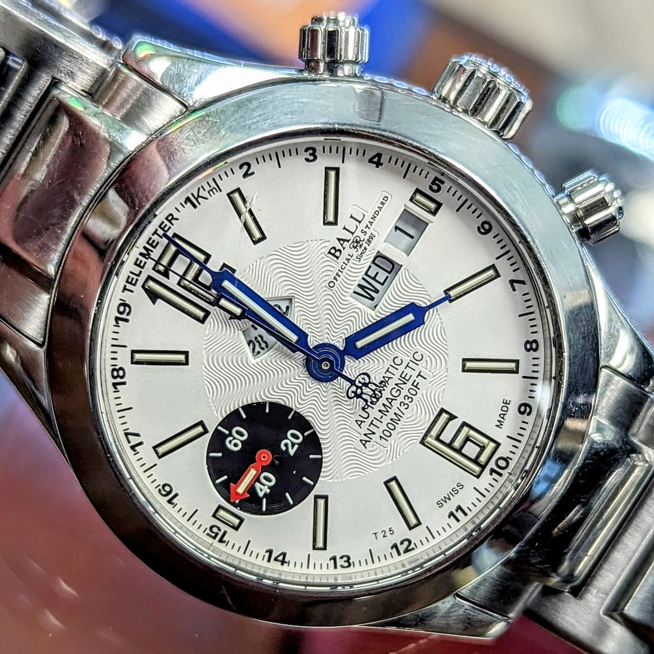BALL Engineer Master II Telemeter Chronograph Automatic Watch Ref. CM1020C Original Ball S.S. Bracelet - Image 9
