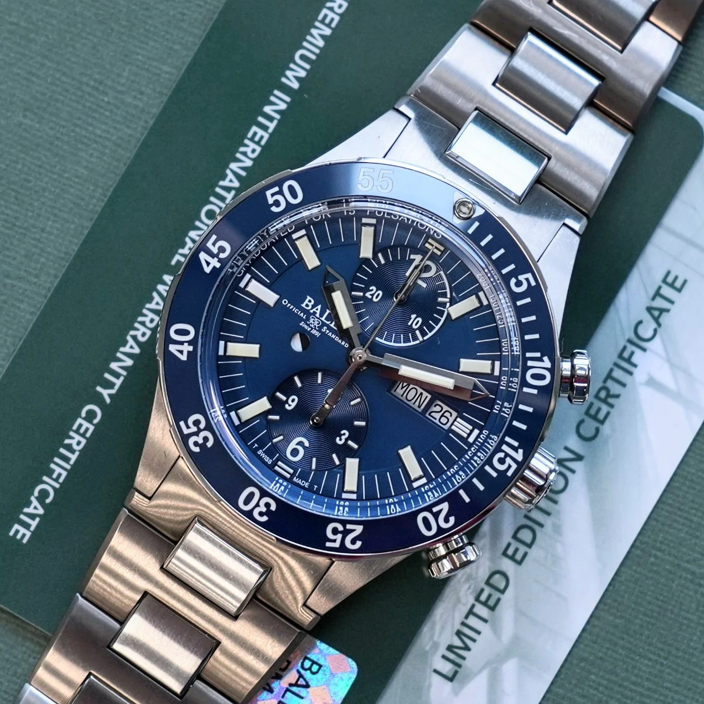 BALL Roadmaster Rescue Chronograph Watch 42mm DC3030C Limited Edition Automatic Wristwatch ALL Original Box & Papers - Image 7