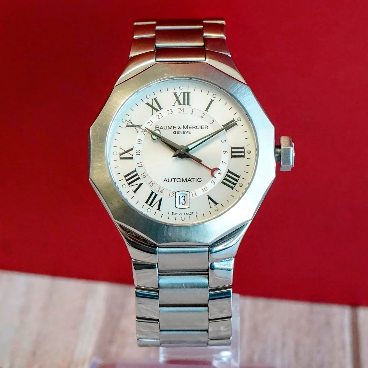 Baume & Mercier Riviera GMT Automatic Watch 65563 Date 40mm ALL S.S. - Image 5