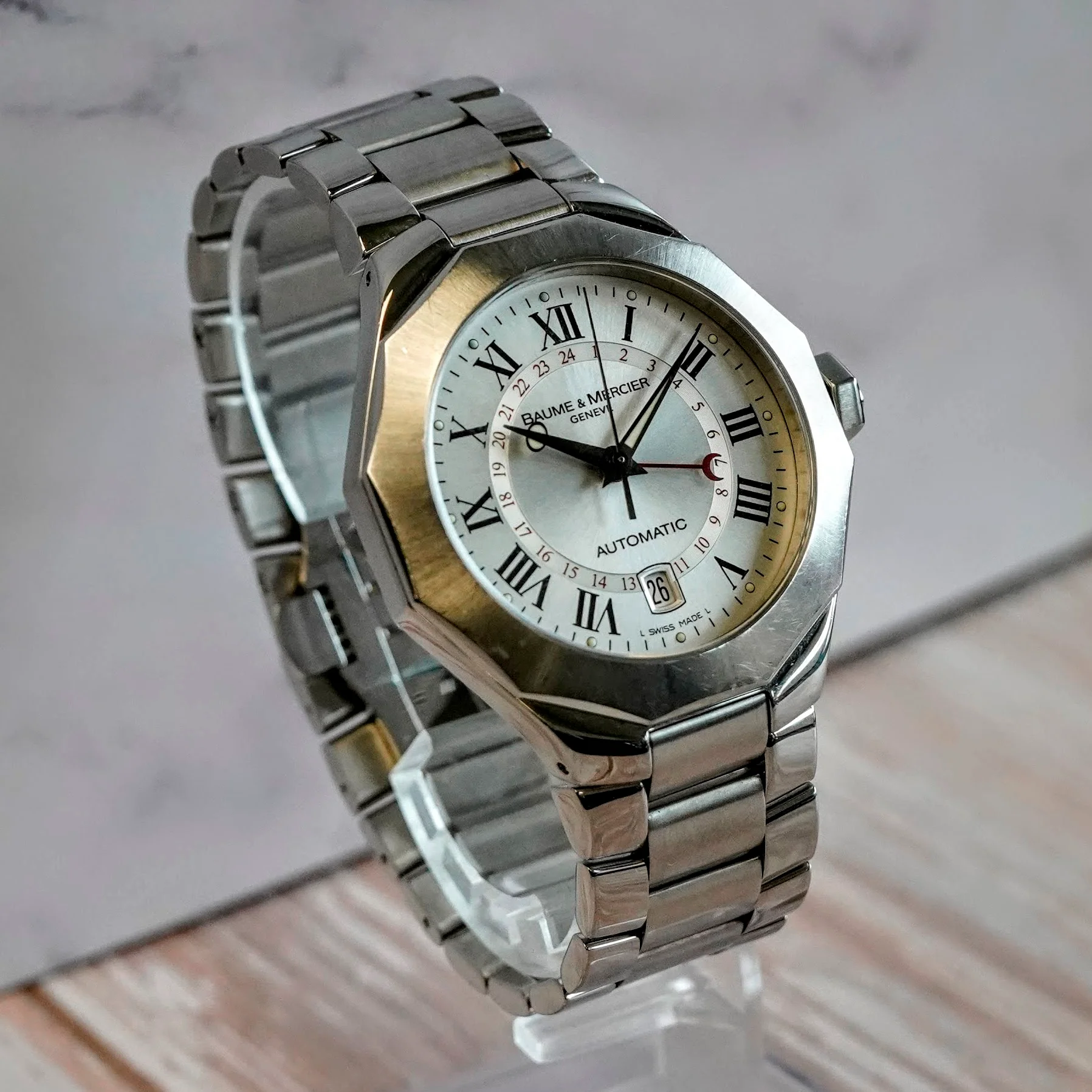 Baume & Mercier Riviera GMT Automatic Watch 65563 Date 40mm ALL S.S. - Image 6