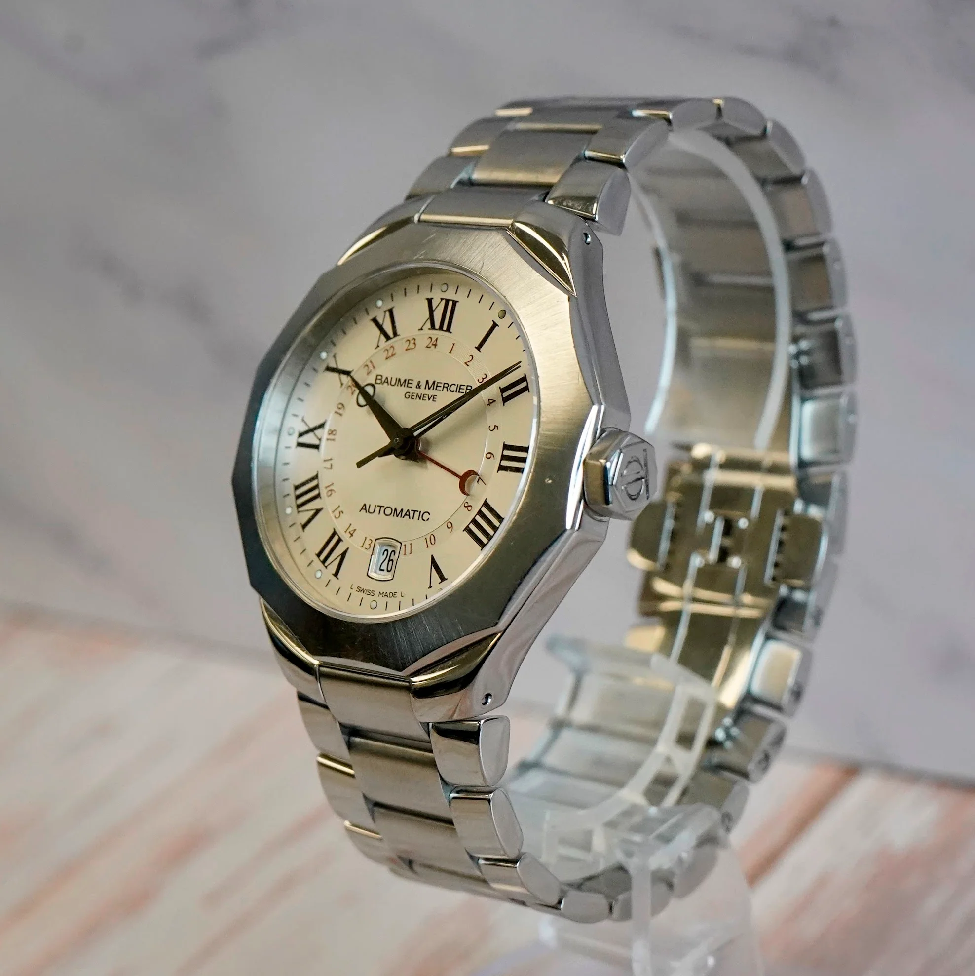 Baume & Mercier Riviera GMT Automatic Watch 65563 Date 40mm ALL S.S. - Image 7