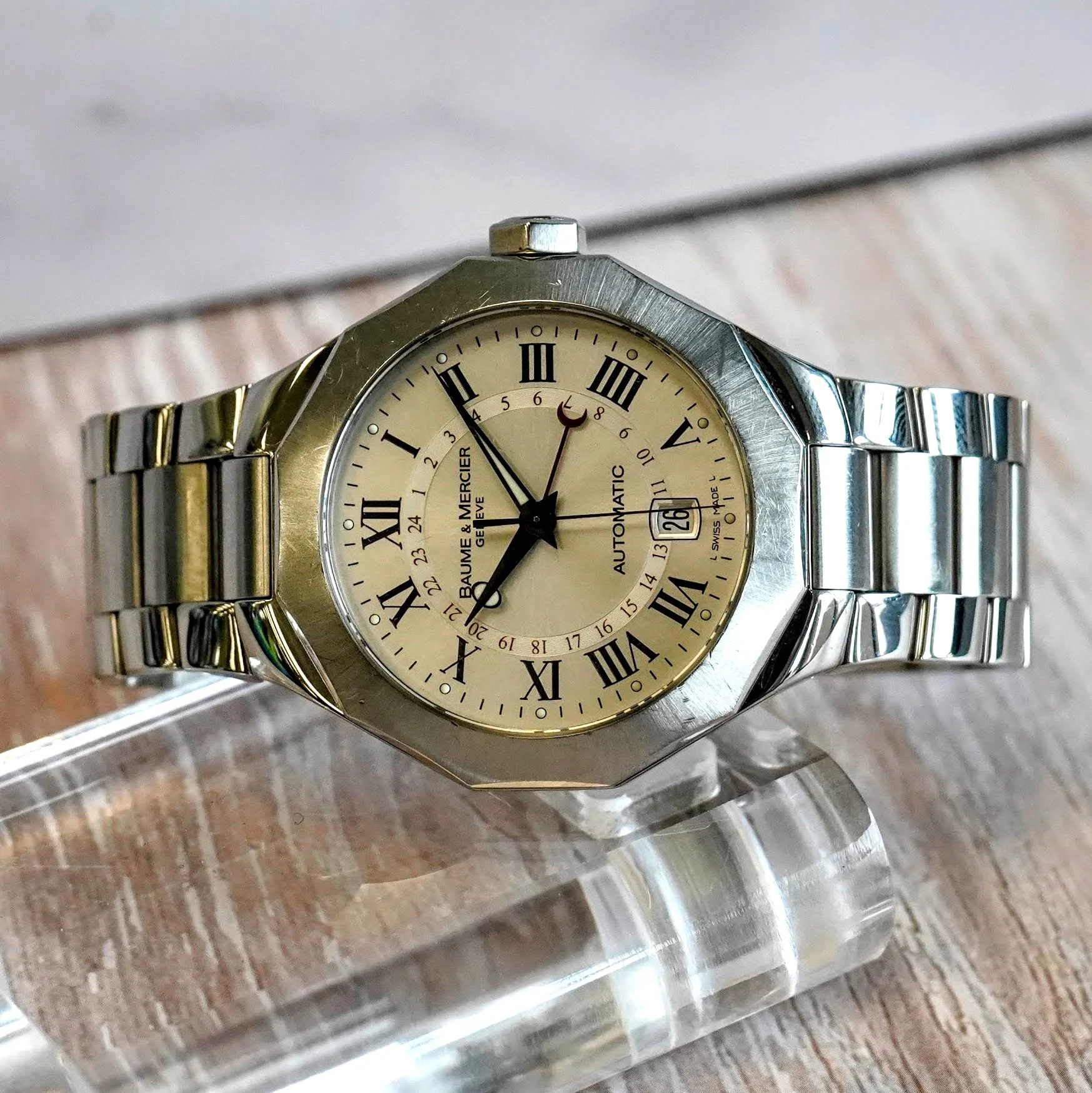 Baume & Mercier Riviera GMT Automatic Watch 65563 Date 40mm ALL S.S. - Image 8