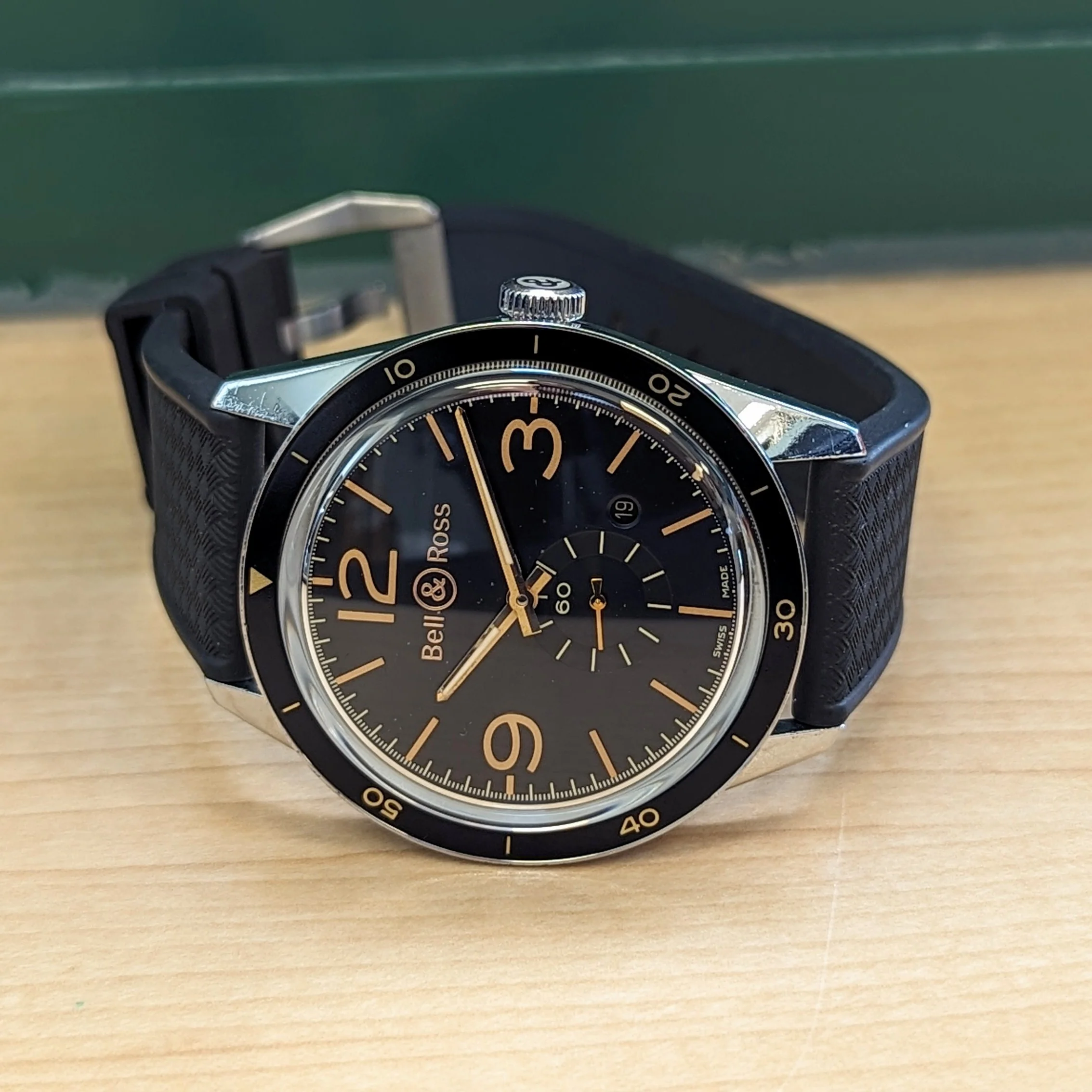 Bell & Ross Golden Heritage Automatic Watch BR123-95-SP 43mm Black Dial Wristwatch - Image 11
