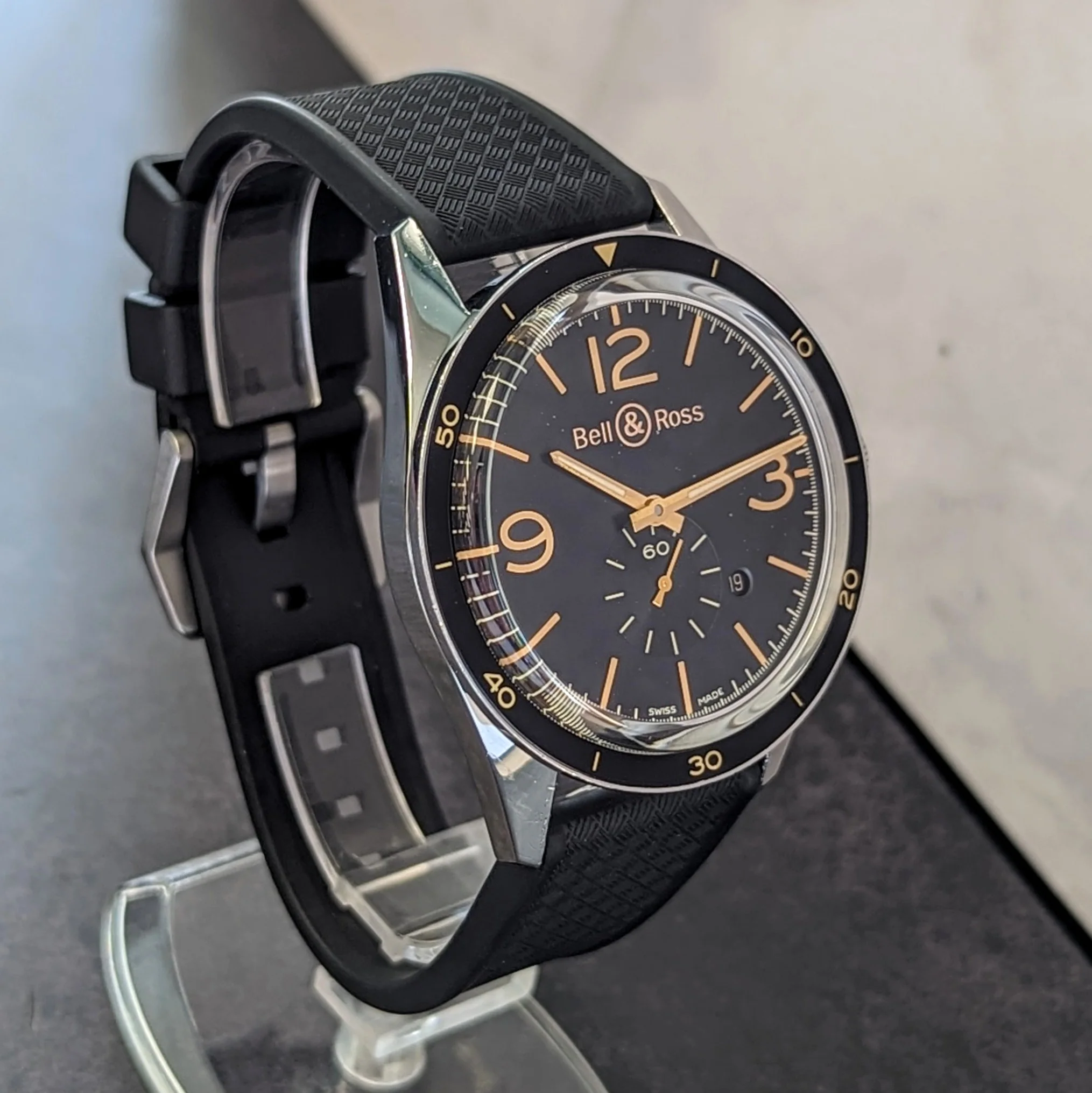 Bell & Ross Golden Heritage Automatic Watch BR123-95-SP 43mm Black Dial Wristwatch - Image 4