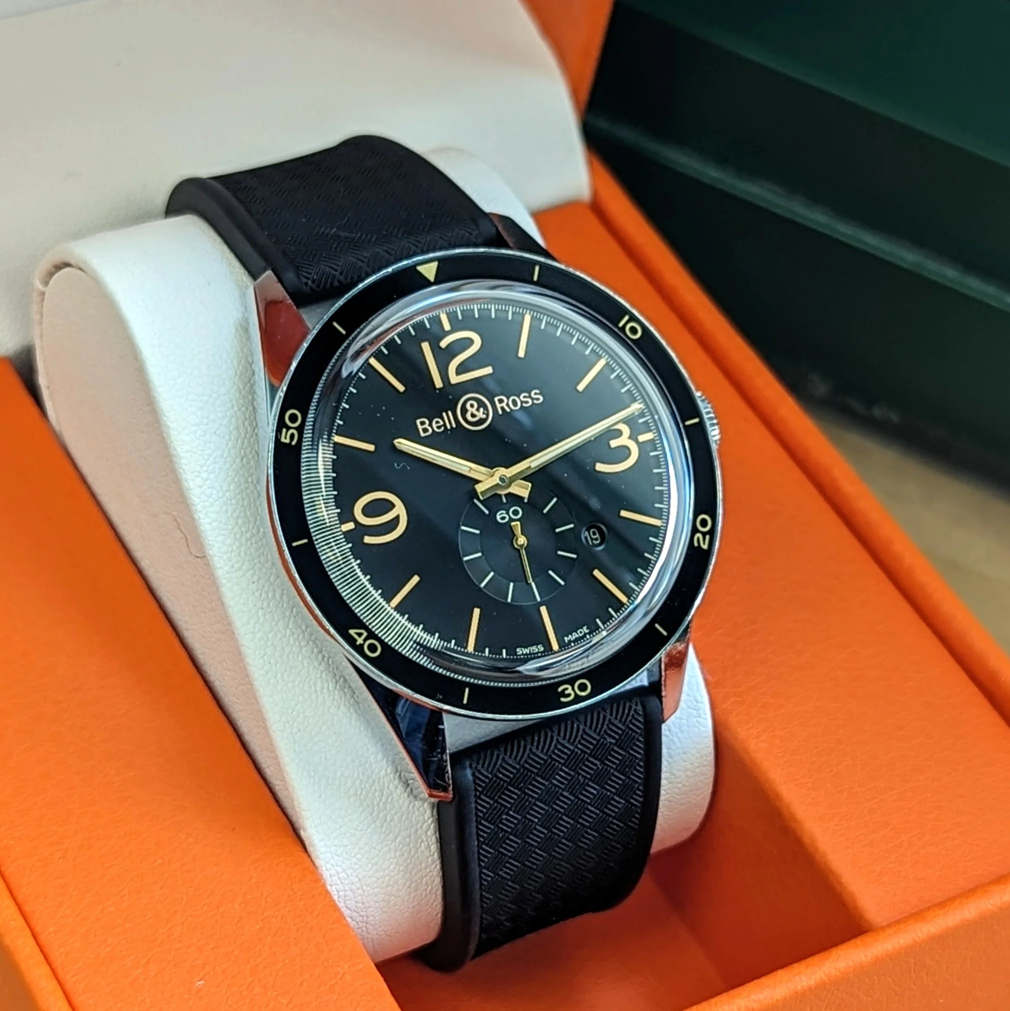 Bell & Ross Golden Heritage Automatic Watch BR123-95-SP 43mm Black Dial Wristwatch - Image 7