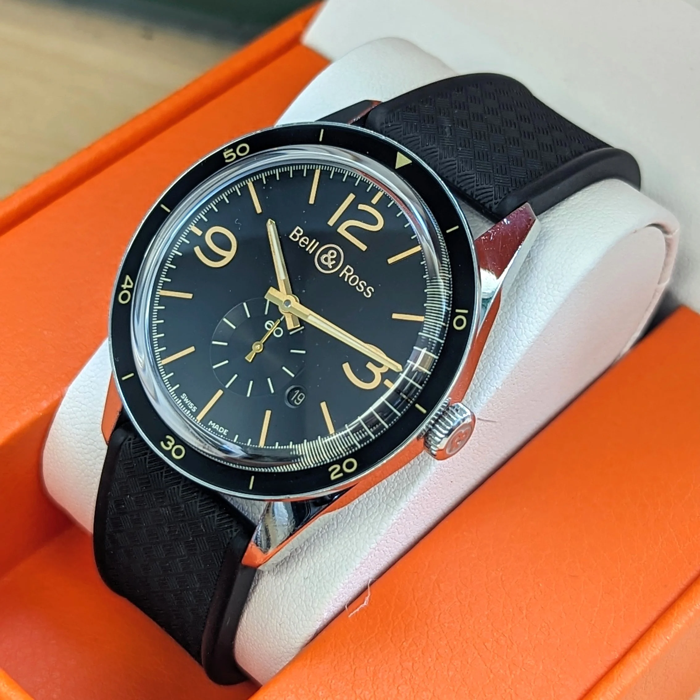 Bell & Ross Golden Heritage Automatic Watch BR123-95-SP 43mm Black Dial Wristwatch - Image 9