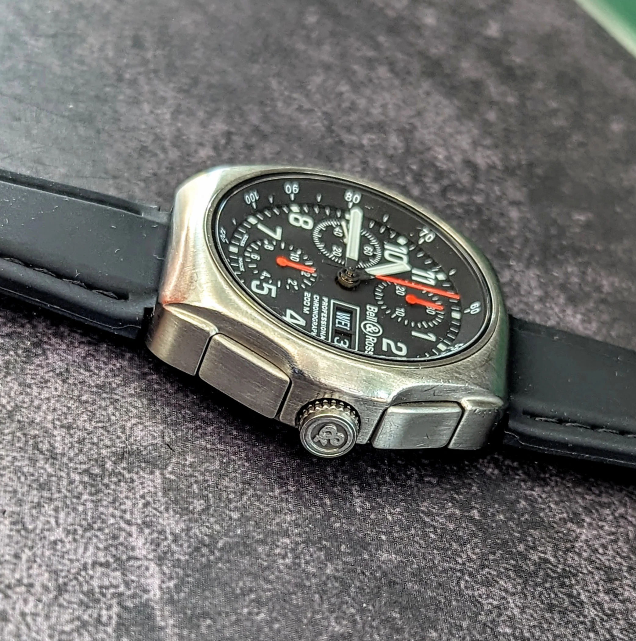 Bell & Ross Space 3 Professional Chronograph Watch 300.A-T Day/Date Automatic Wristwatch 42mm Titanium Case - Image 11