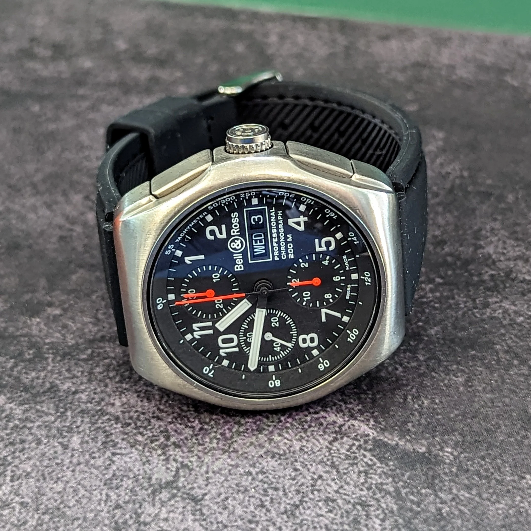Bell & Ross Space 3 Professional Chronograph Watch 300.A-T Day/Date Automatic Wristwatch 42mm Titanium Case - Image 12