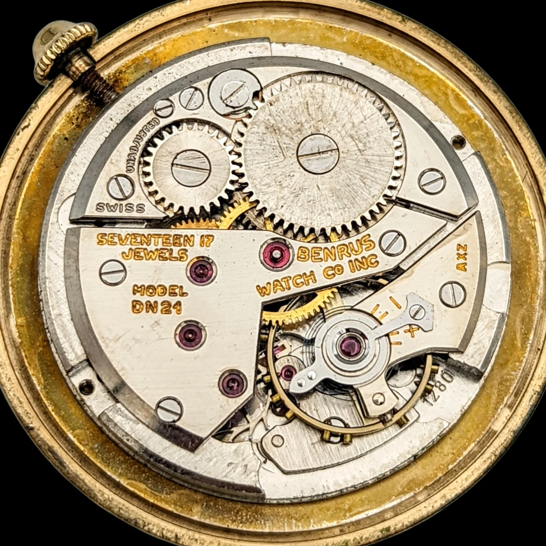 BENRUS 17 Jewels Watch Model DN21 Cal. ETA 1280 Swiss - Image 14