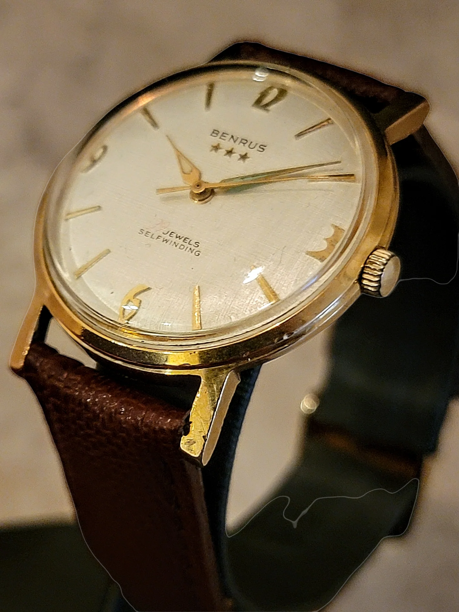 BENRUS Three Stars 39 Jewels Self-Winding Watch Cal. ETA 2451 - In BOX! - Image 12