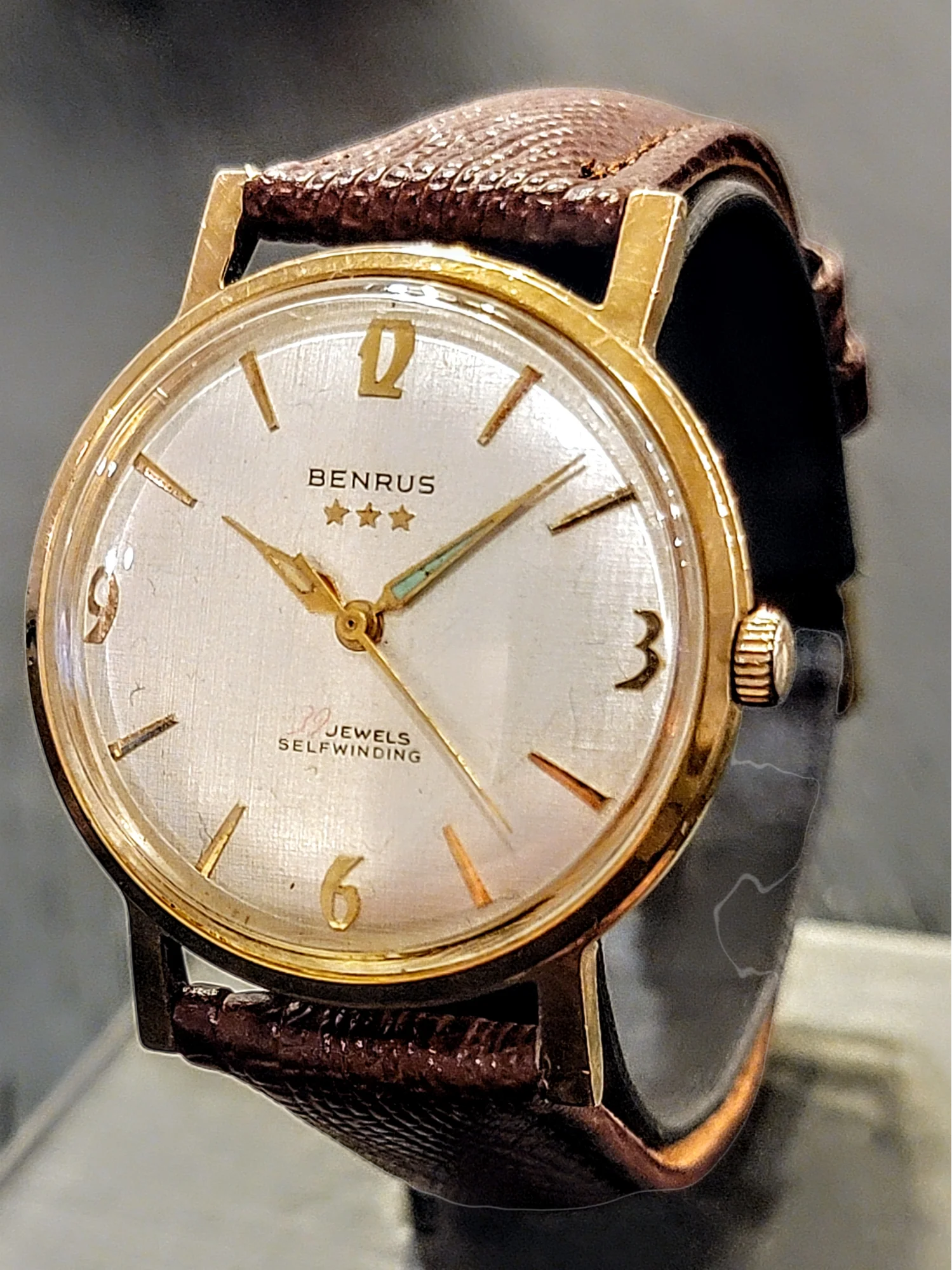 BENRUS Three Stars 39 Jewels Self-Winding Watch Cal. ETA 2451 - In BOX! - Image 13
