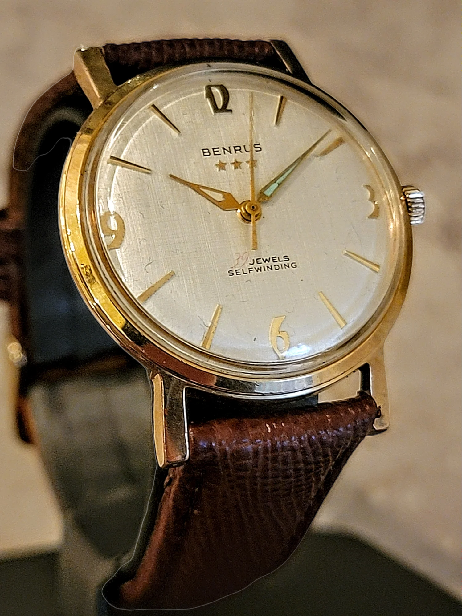 BENRUS Three Stars 39 Jewels Self-Winding Watch Cal. ETA 2451 - In BOX! - Image 15