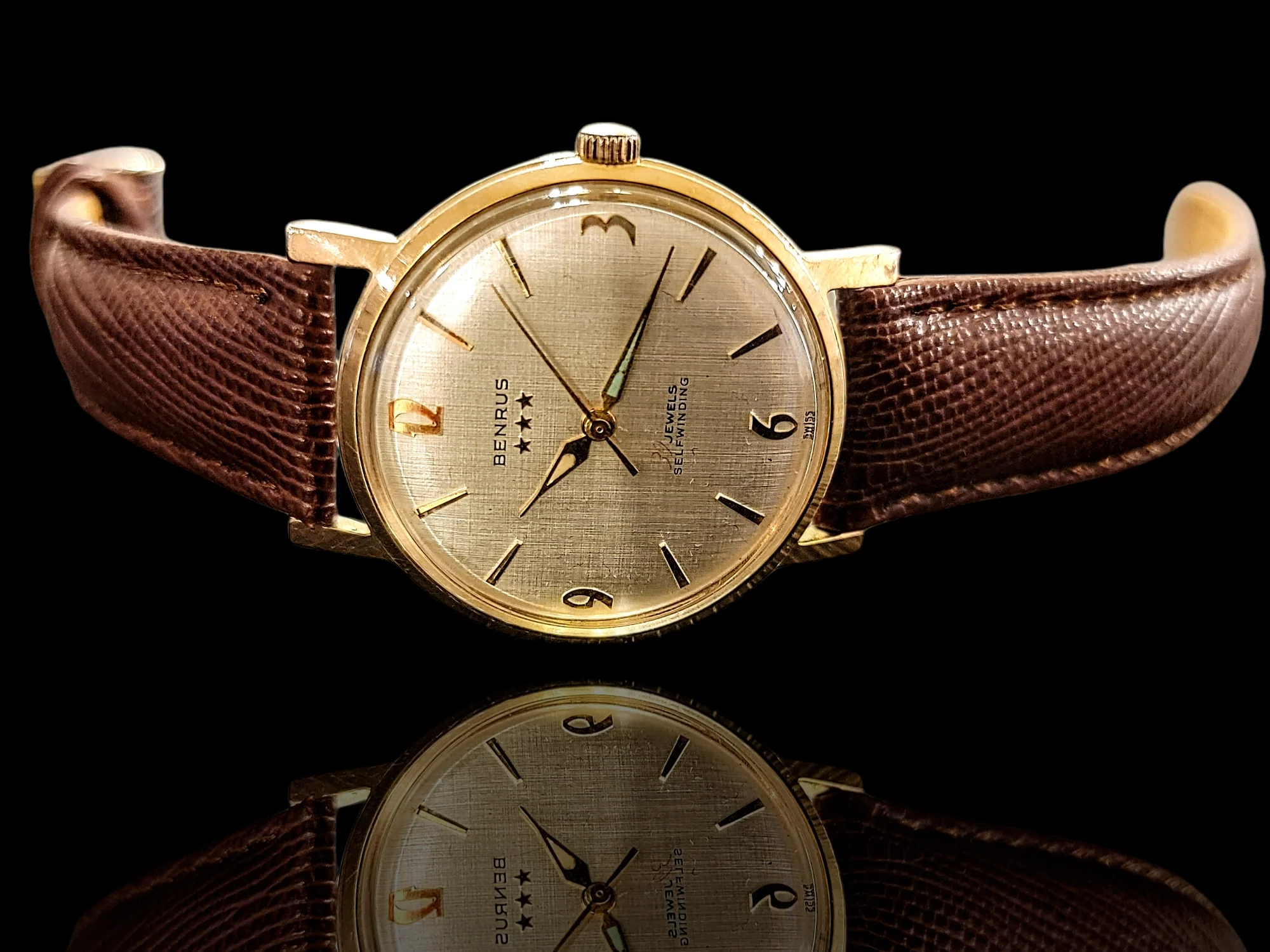 BENRUS Three Stars 39 Jewels Self-Winding Watch Cal. ETA 2451 - In BOX! - Image 24