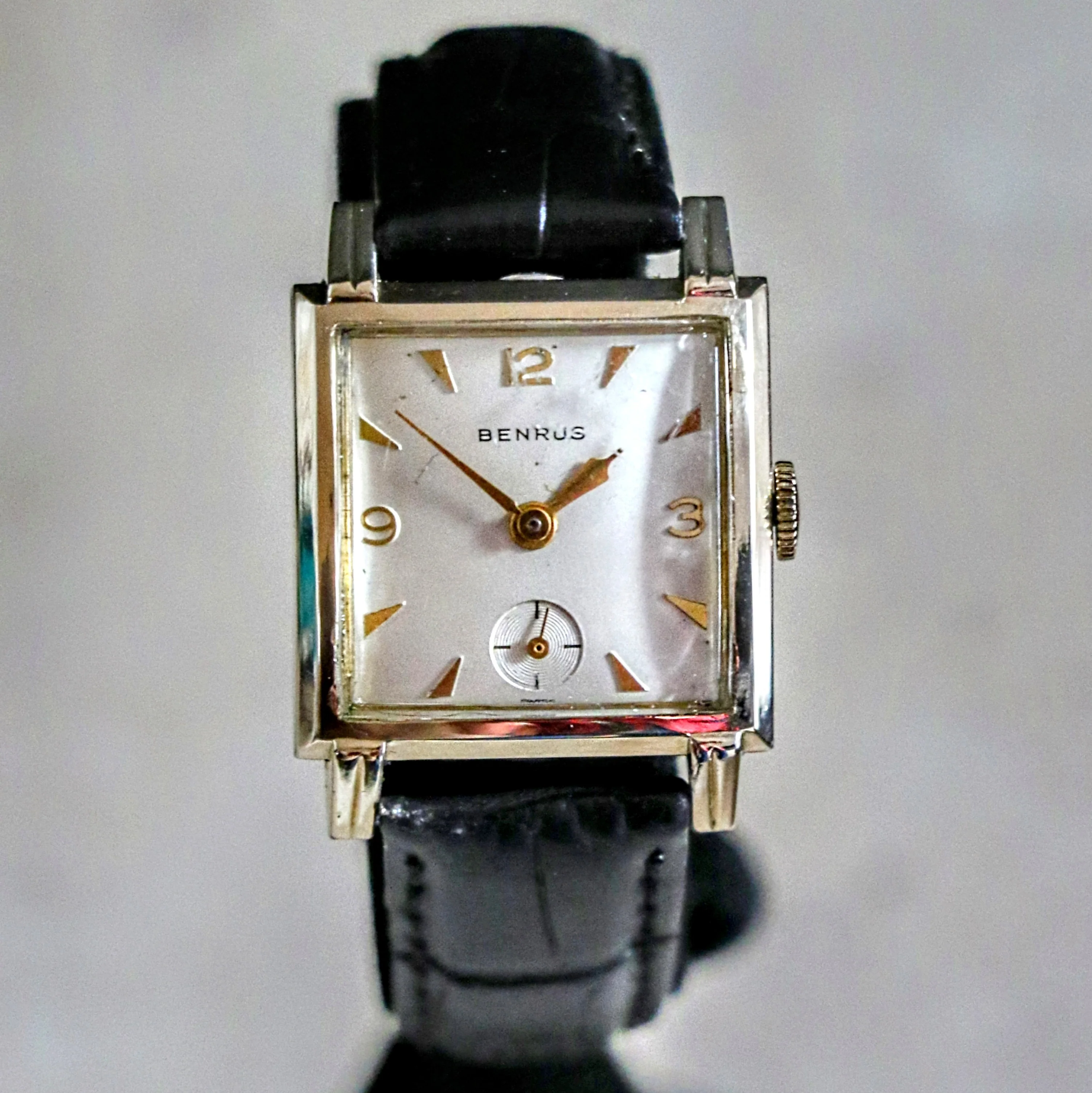 BENRUS Watch Model BA 2 Square Case 17 Jewels Swiss Made Wristwatch - Image 3