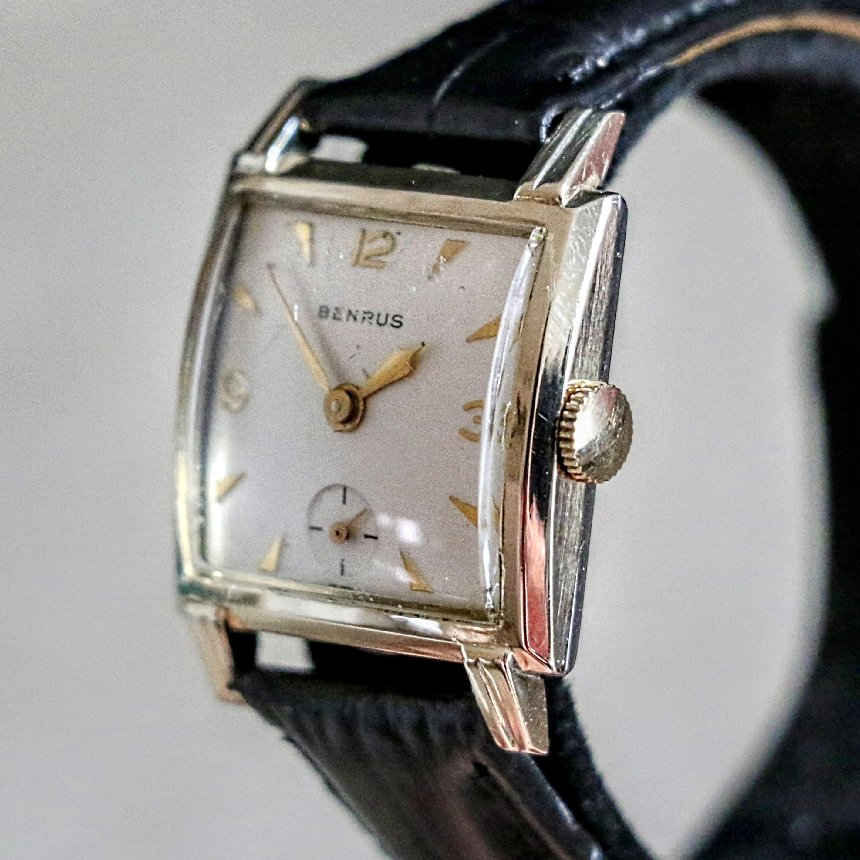 BENRUS Watch Model BA 2 Square Case 17 Jewels Swiss Made Wristwatch - Image 7