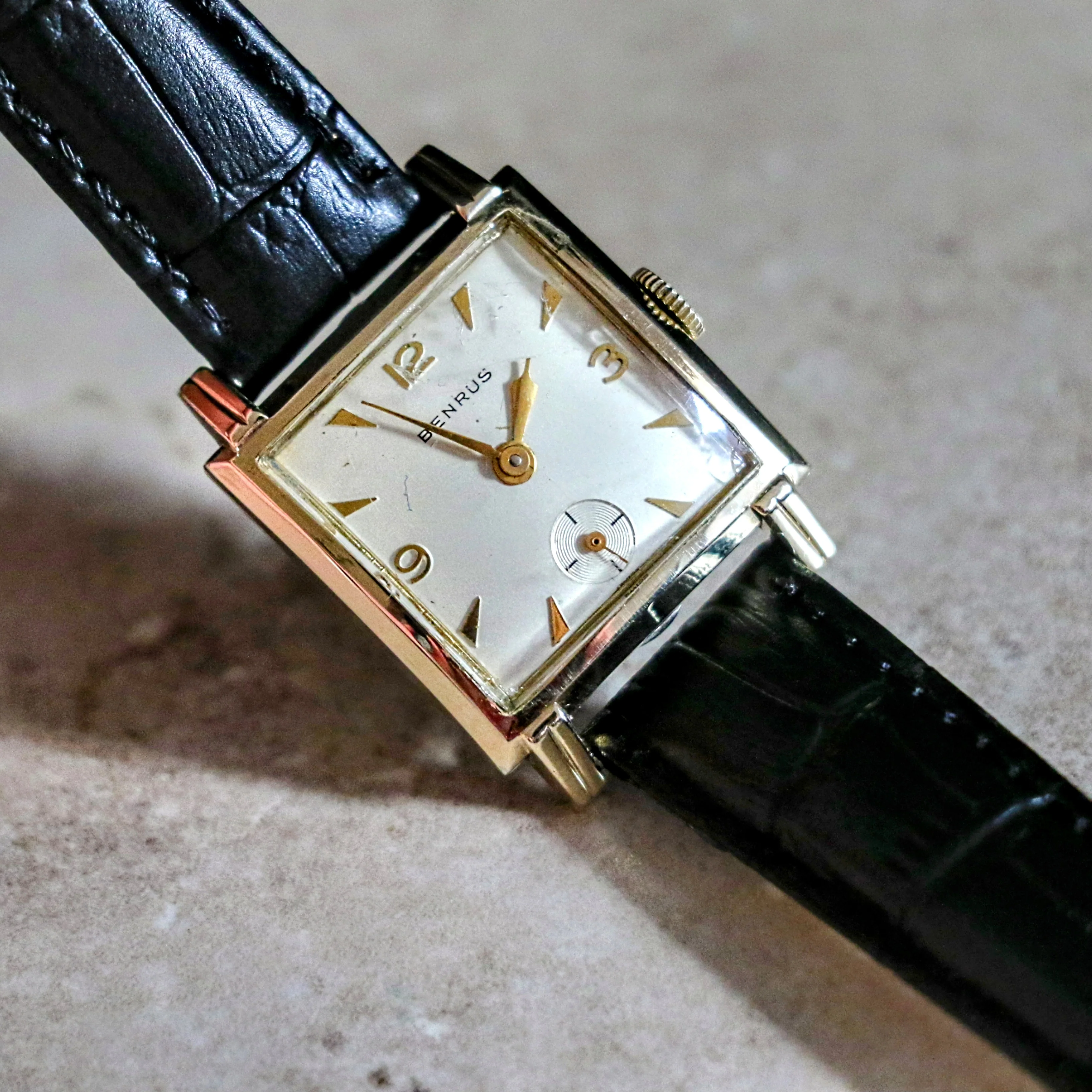 BENRUS Watch Model BA 2 Square Case 17 Jewels Swiss Made Wristwatch - Image 9