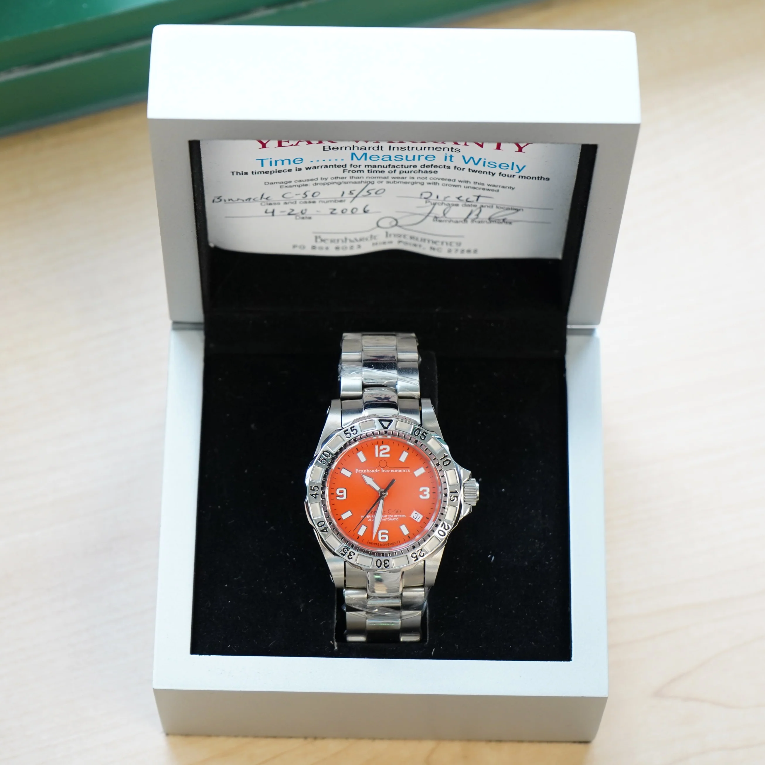 BERNHARDT INSTRUMENTS Watch Binnacle Compeer-50 Automatic 25J - ALL Original In box! - Image 14