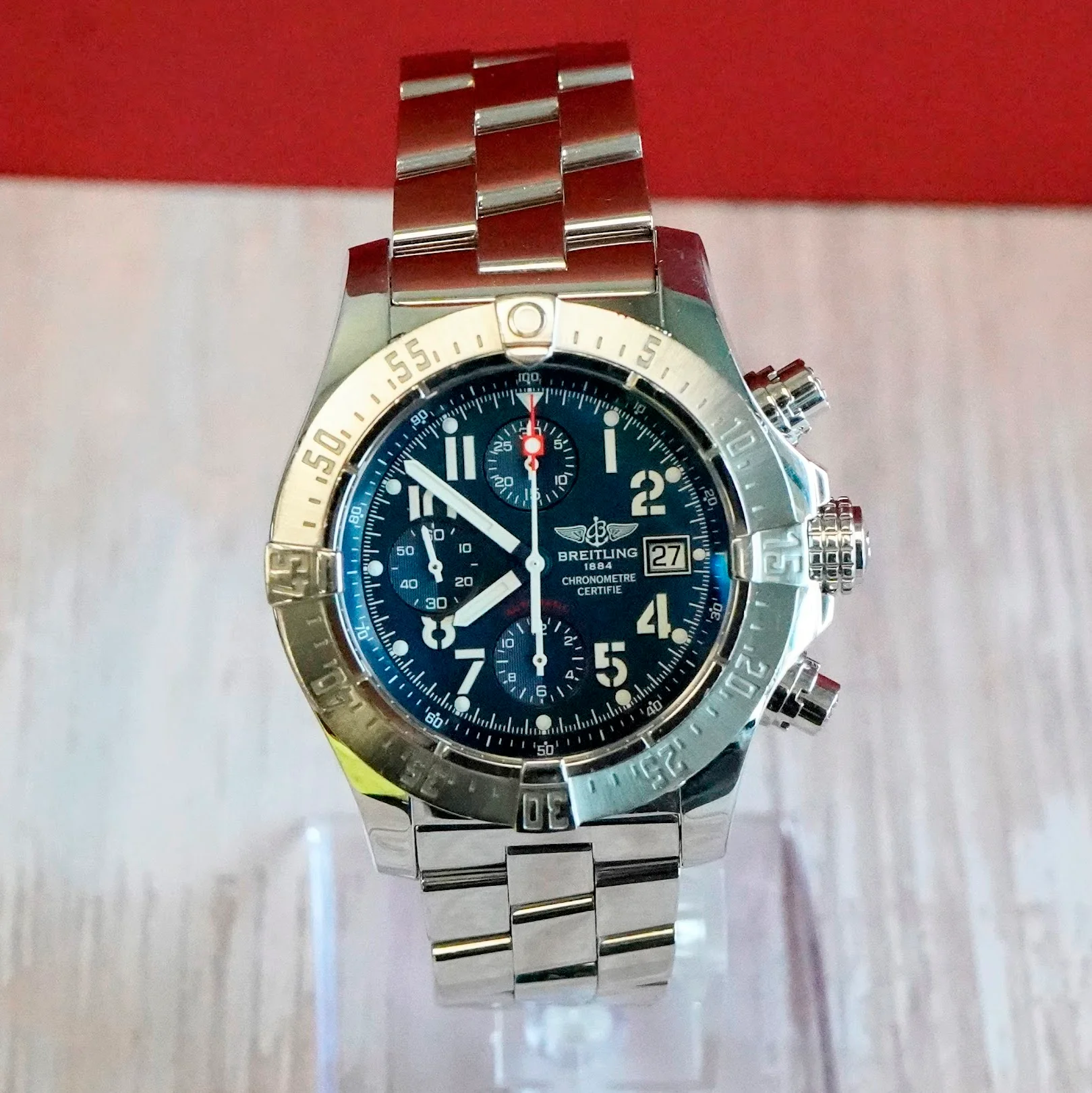 Breitling Avenger Skyland "Blue Thunder" Automatic Watch A13380 Chronograph Date 45mm ALL S.S. - Image 4