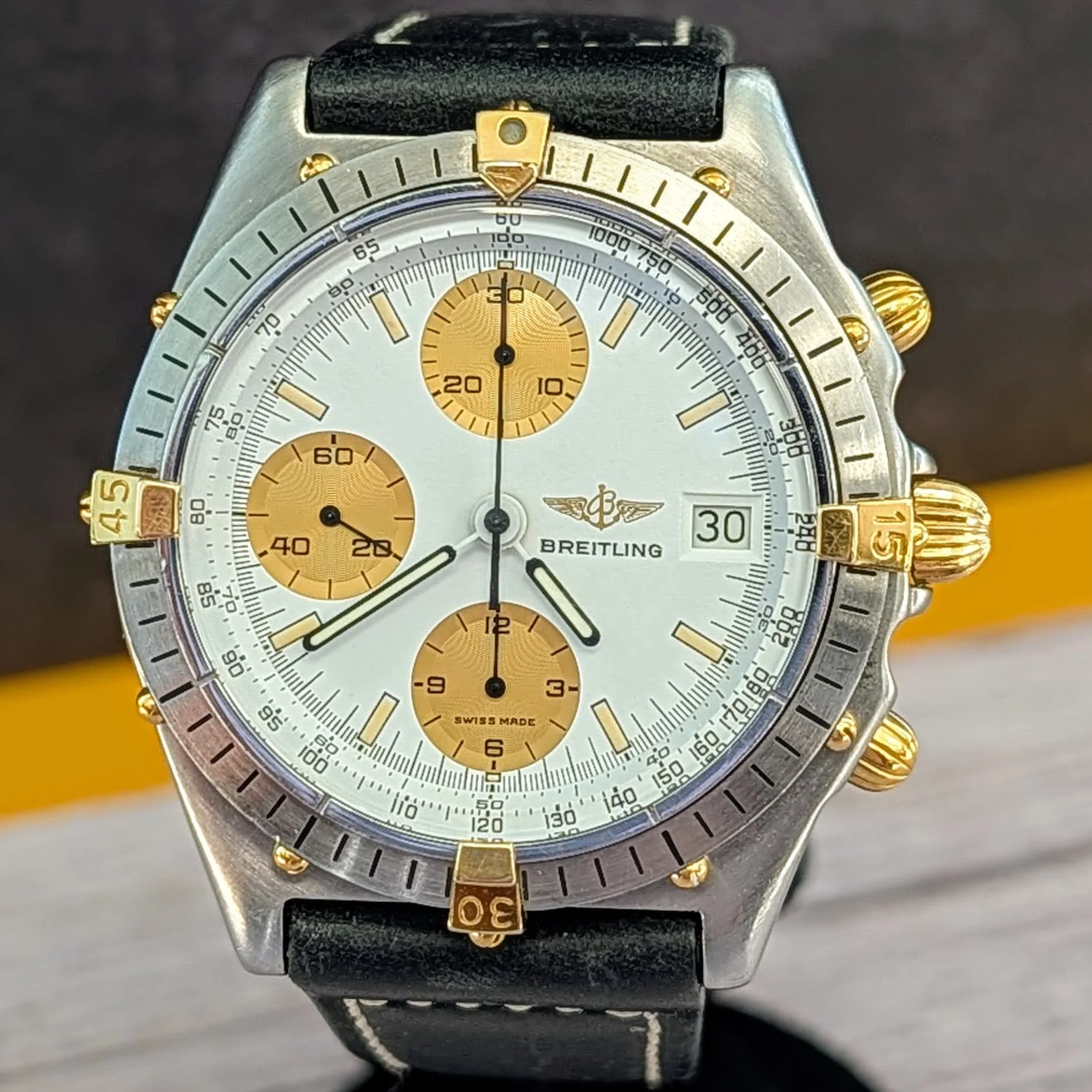 BREITLING Chronomat Watch 81950 Automatic Wristwatch White Dial 40mm Wristwatch - Image 4