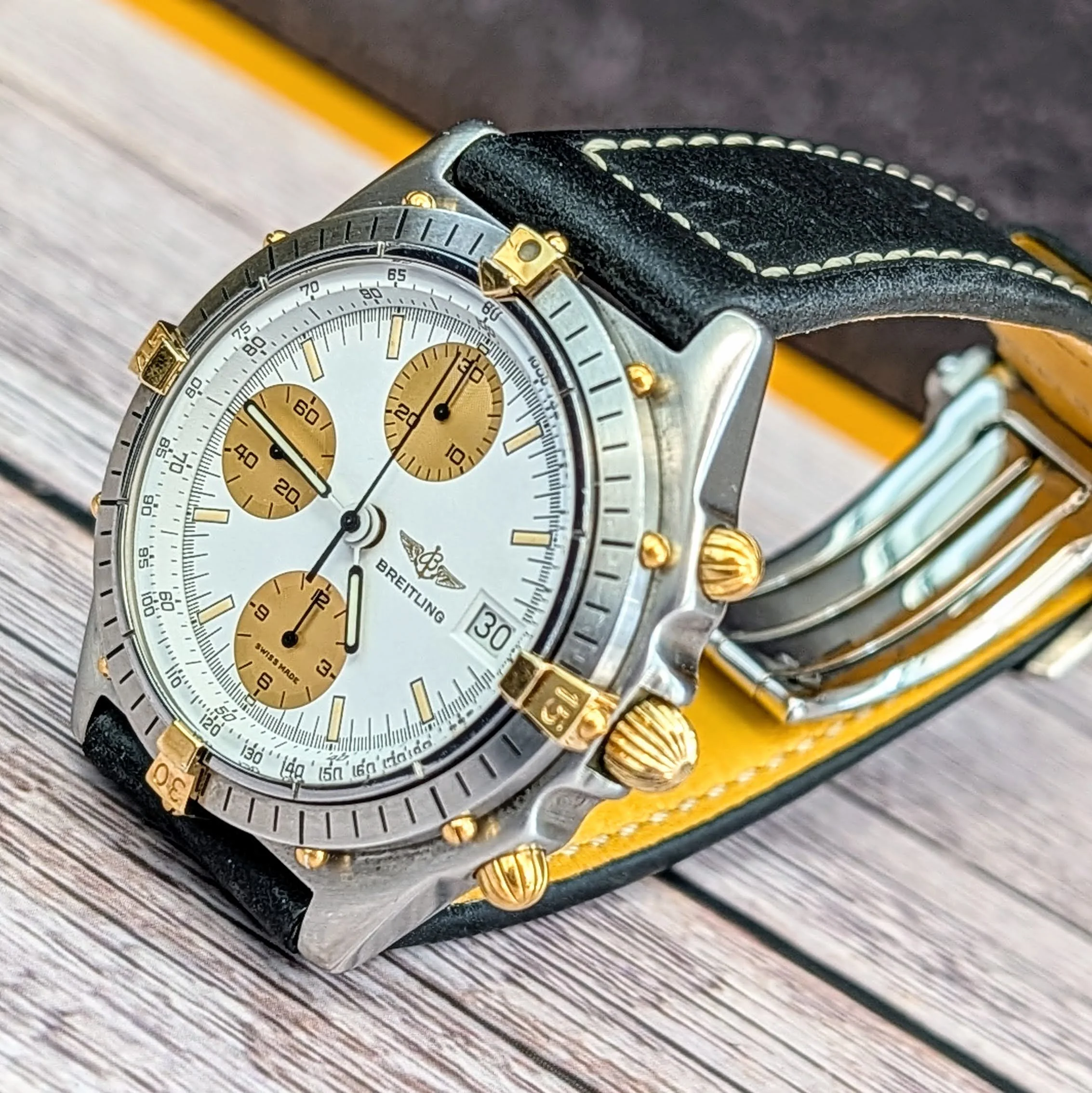 BREITLING Chronomat Watch 81950 Automatic Wristwatch White Dial 40mm Wristwatch - Image 9
