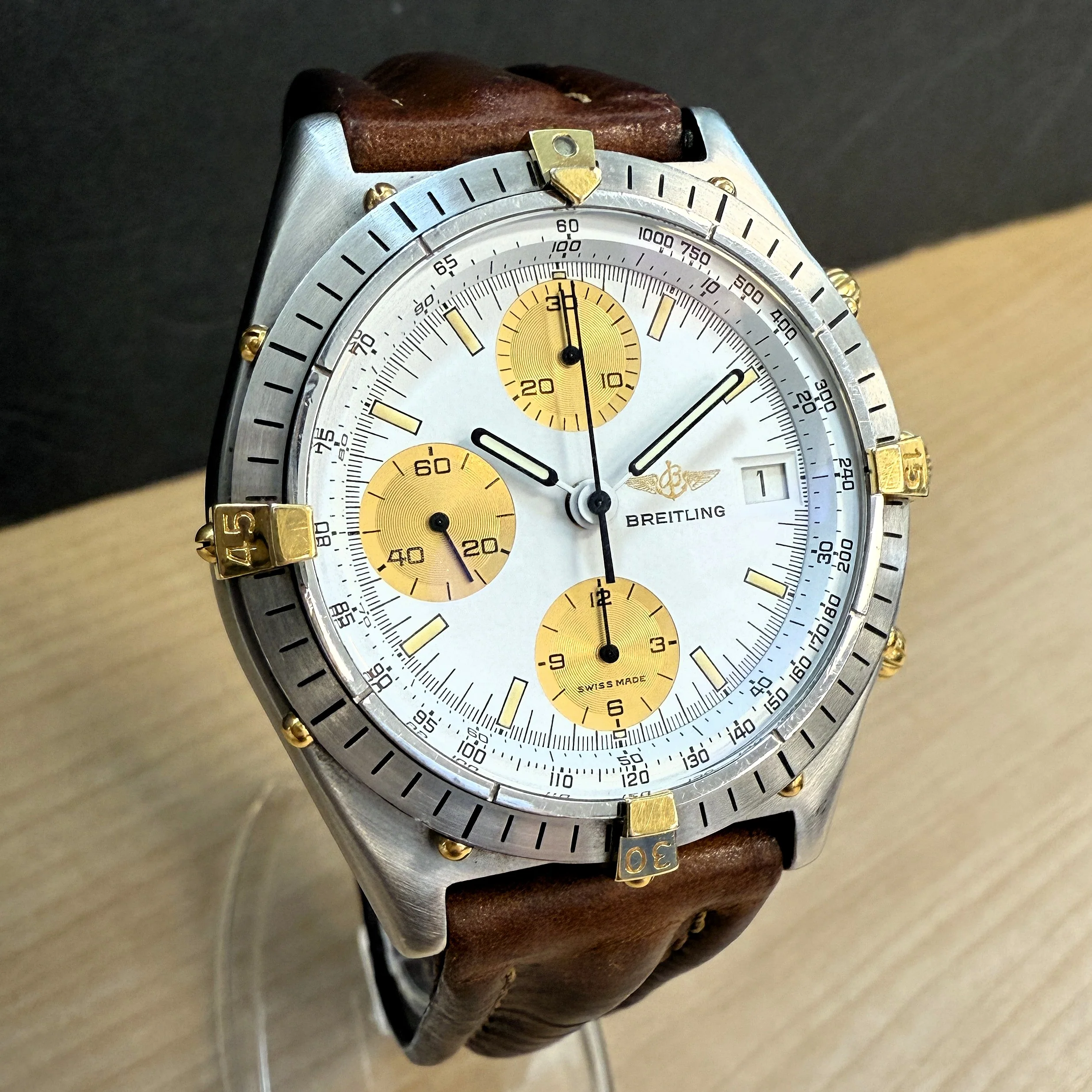 BREITLING Chronomat Watch 81950 Automatic Wristwatch White Dial 40mm Wristwatch - Image 6