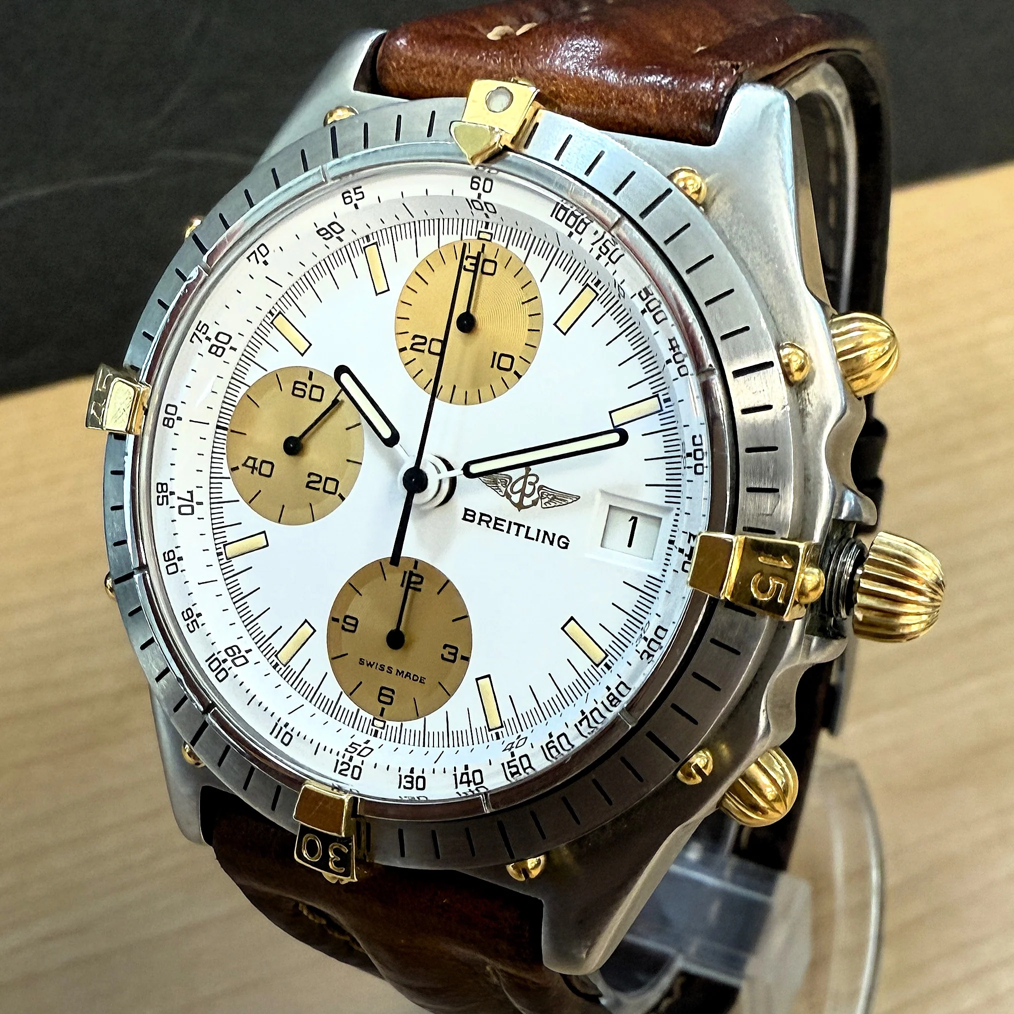 BREITLING Chronomat Watch 81950 Automatic Wristwatch White Dial 40mm Wristwatch - Image 8