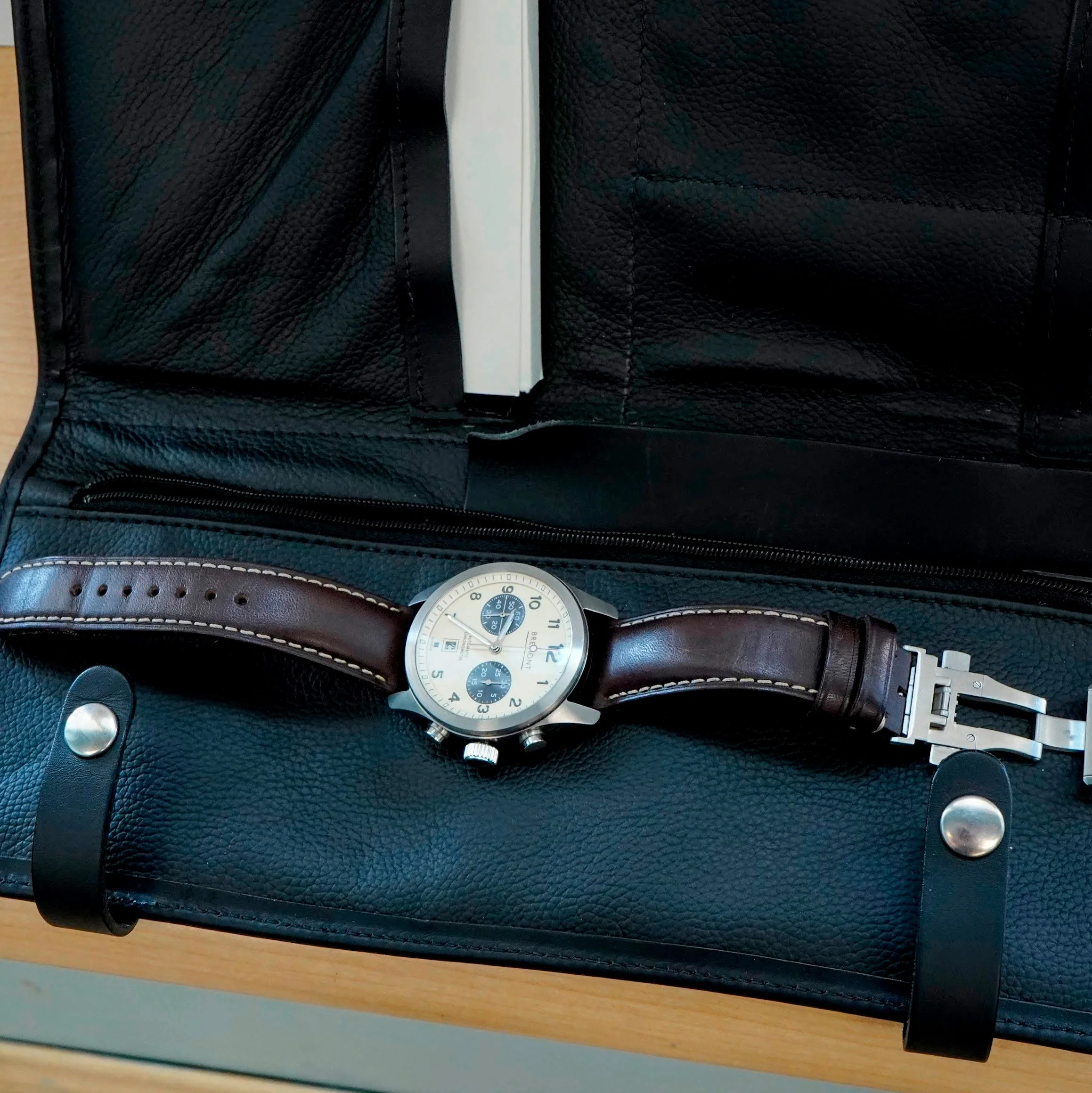Bremont Automatic Chronograph Watch ALT1-C Date Cream Dial 43mm Chronometer Wristwatch B&P - Image 11