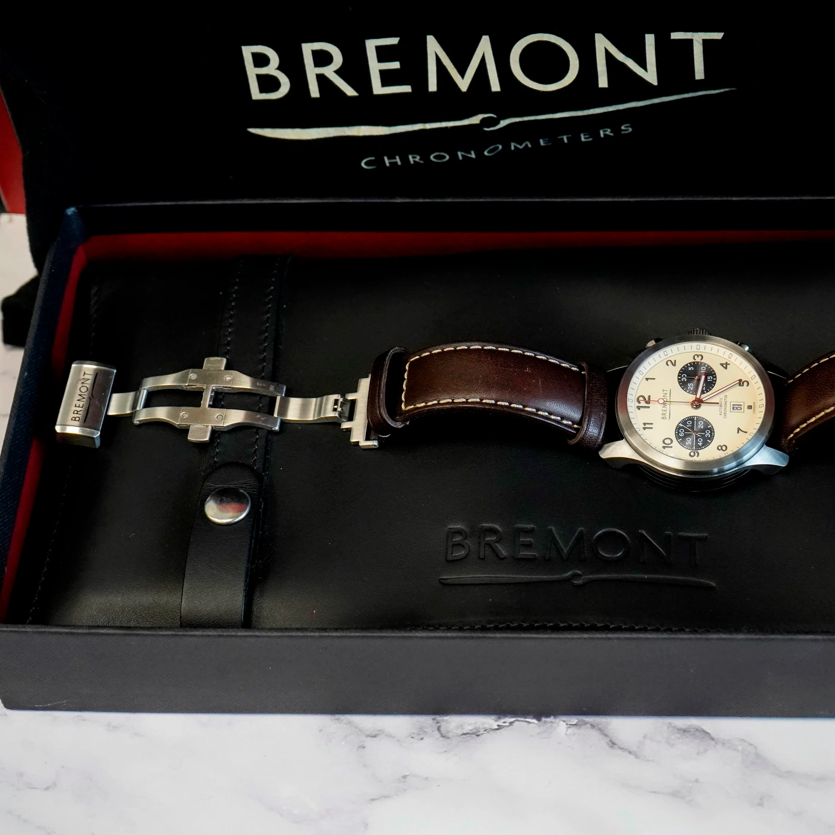 Bremont Automatic Chronograph Watch ALT1-C Date Cream Dial 43mm Chronometer Wristwatch B&P - Image 12