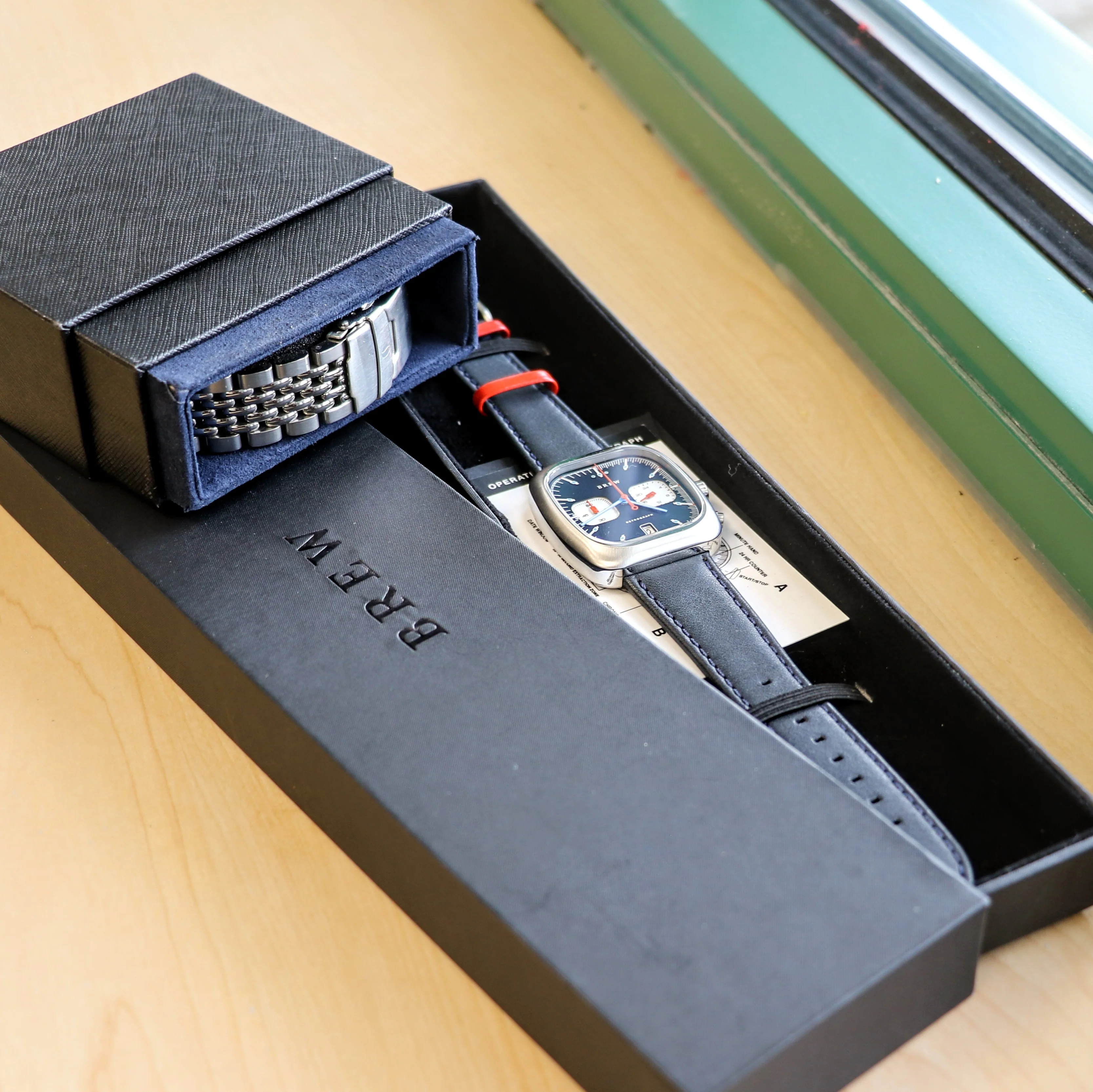 BREW Retrograph - Technicolor Watch Date Indicator - Full Kit + Extra Box w/ Extra Stainless-Steel Bracelet - Image 11