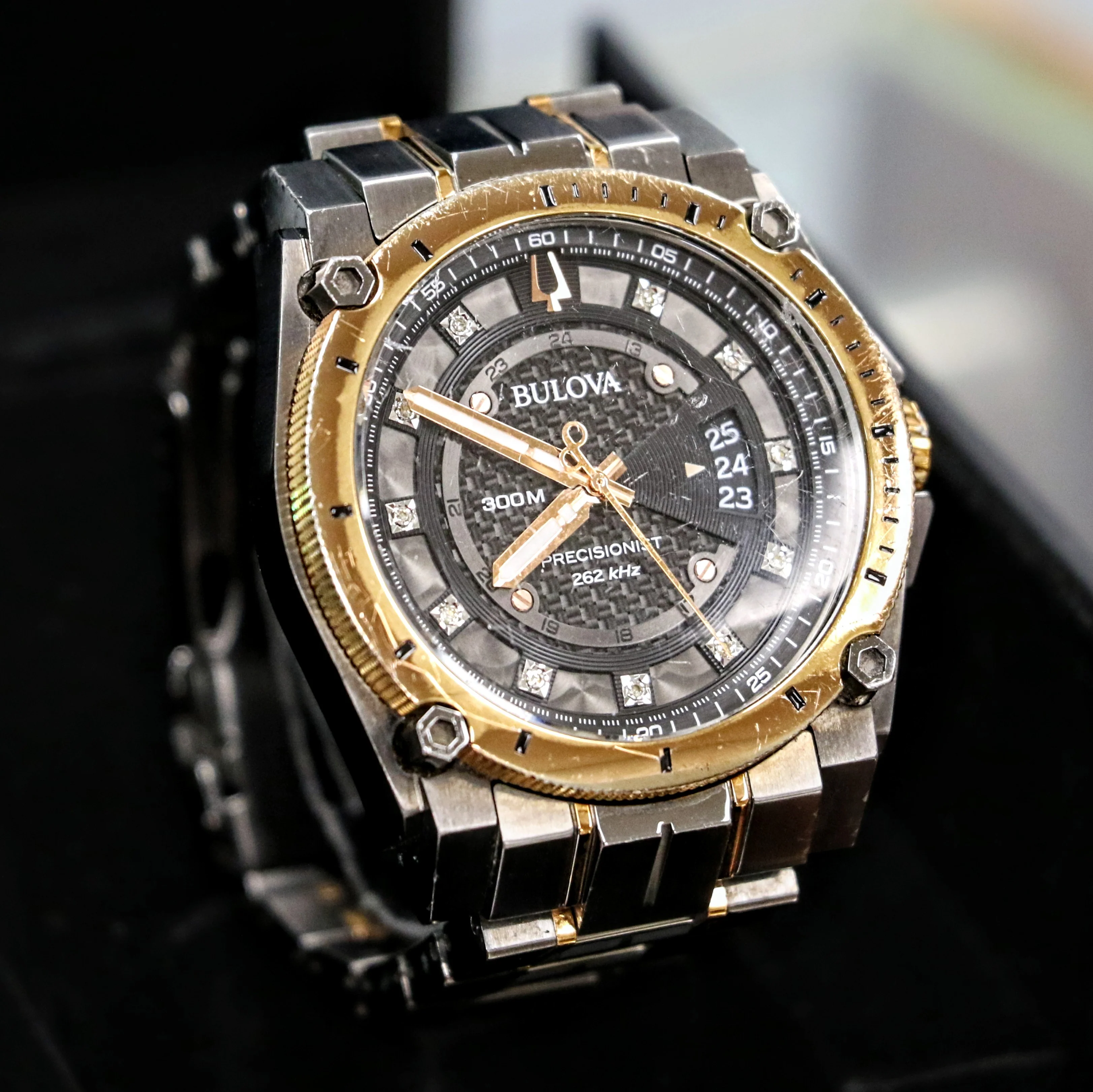 BULOVA 300M Precisionist 262kHz Diamond Dial - 98D149 - In Box & Extra Links! - Image 6