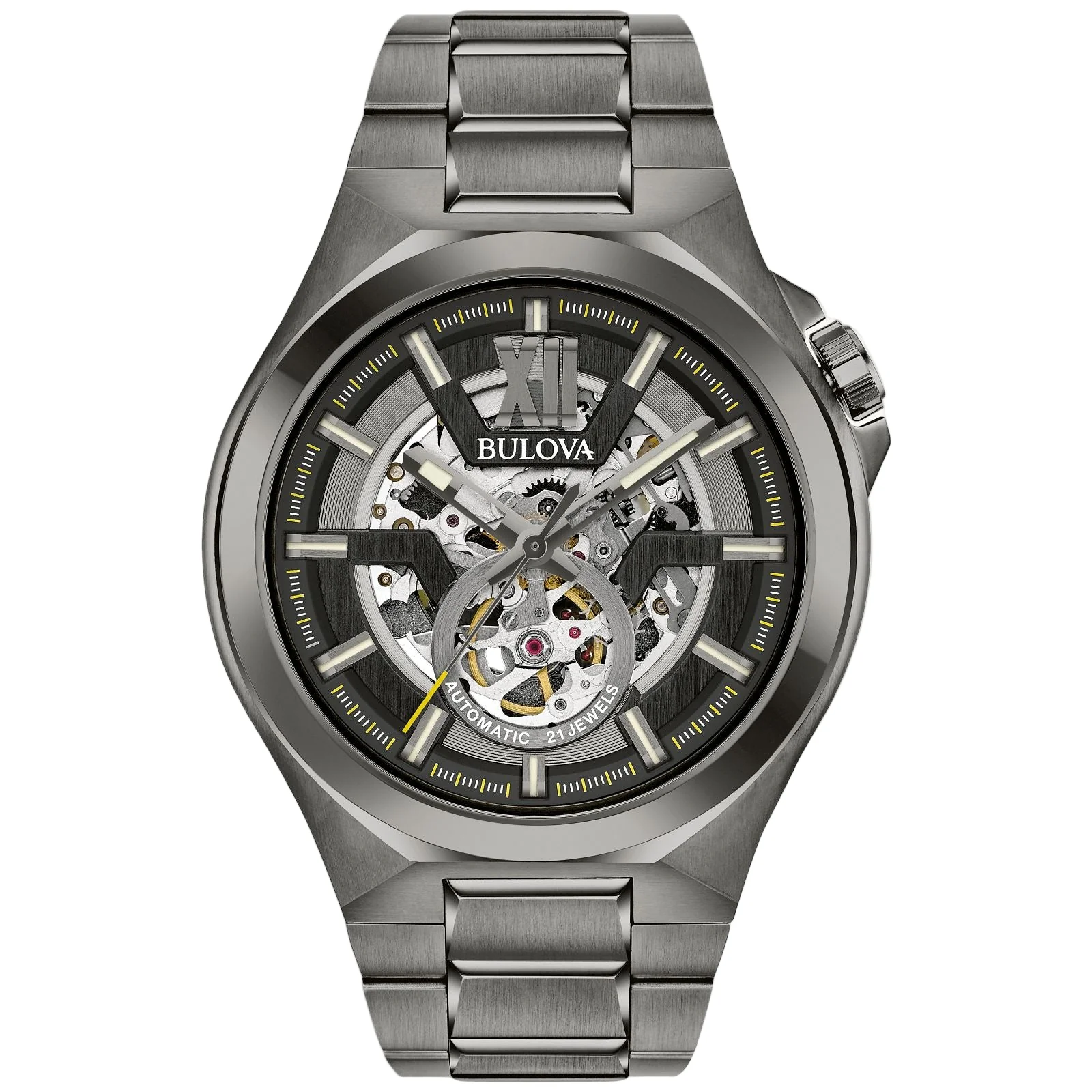 Bulova Maquina Classic Automatic Watch 98A179 46mm ALL S.S. Wristwatch