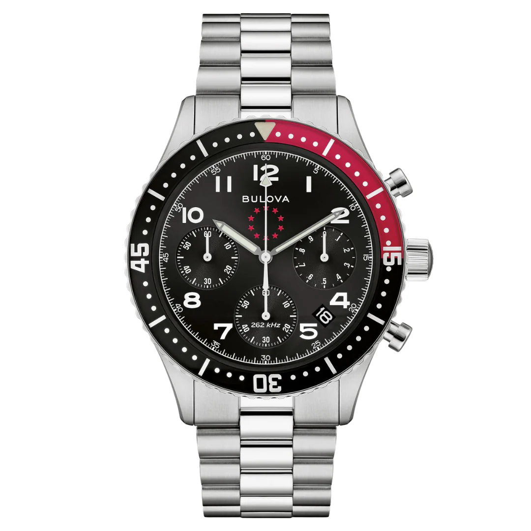 Bulova Marine Star Heritage Chronograph Watch 98B451 Special Edition Precisionist Wristwatch ALL S.S.