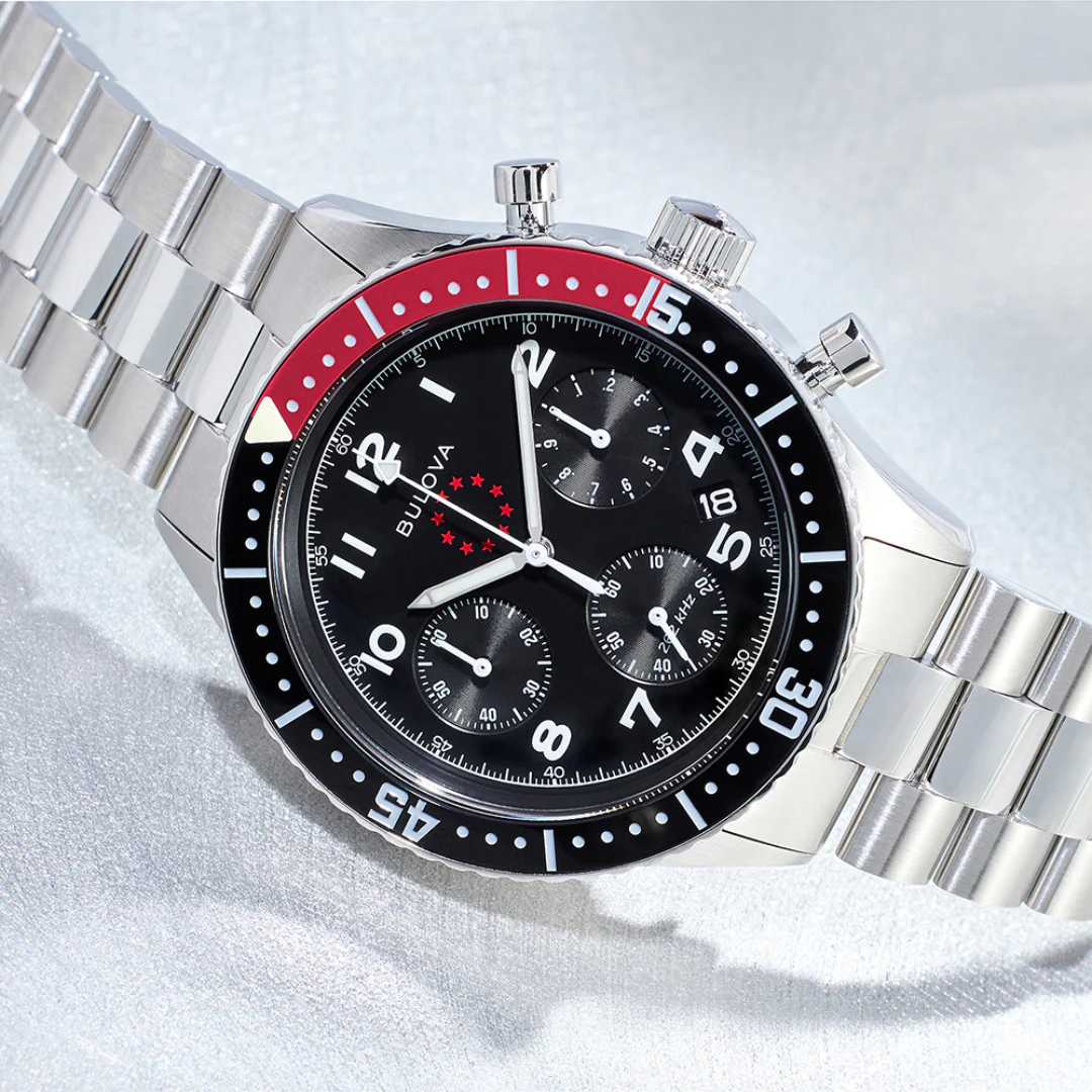 Bulova Marine Star Heritage Chronograph Watch 98B451 Special Edition Precisionist Wristwatch ALL S.S. - Image 2