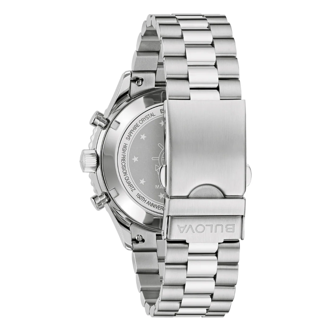 Bulova Marine Star Heritage Chronograph Watch 98B451 Special Edition Precisionist Wristwatch ALL S.S. - Image 5