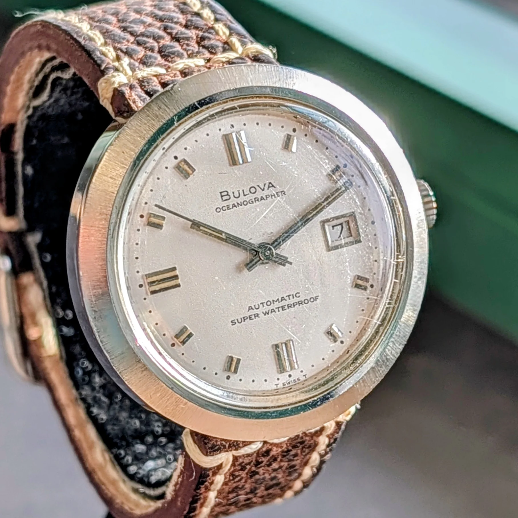 Bulova 1968 Oceanographer "E" Automatic Watch 38mm Super Waterproof Swiss Made - Image 3