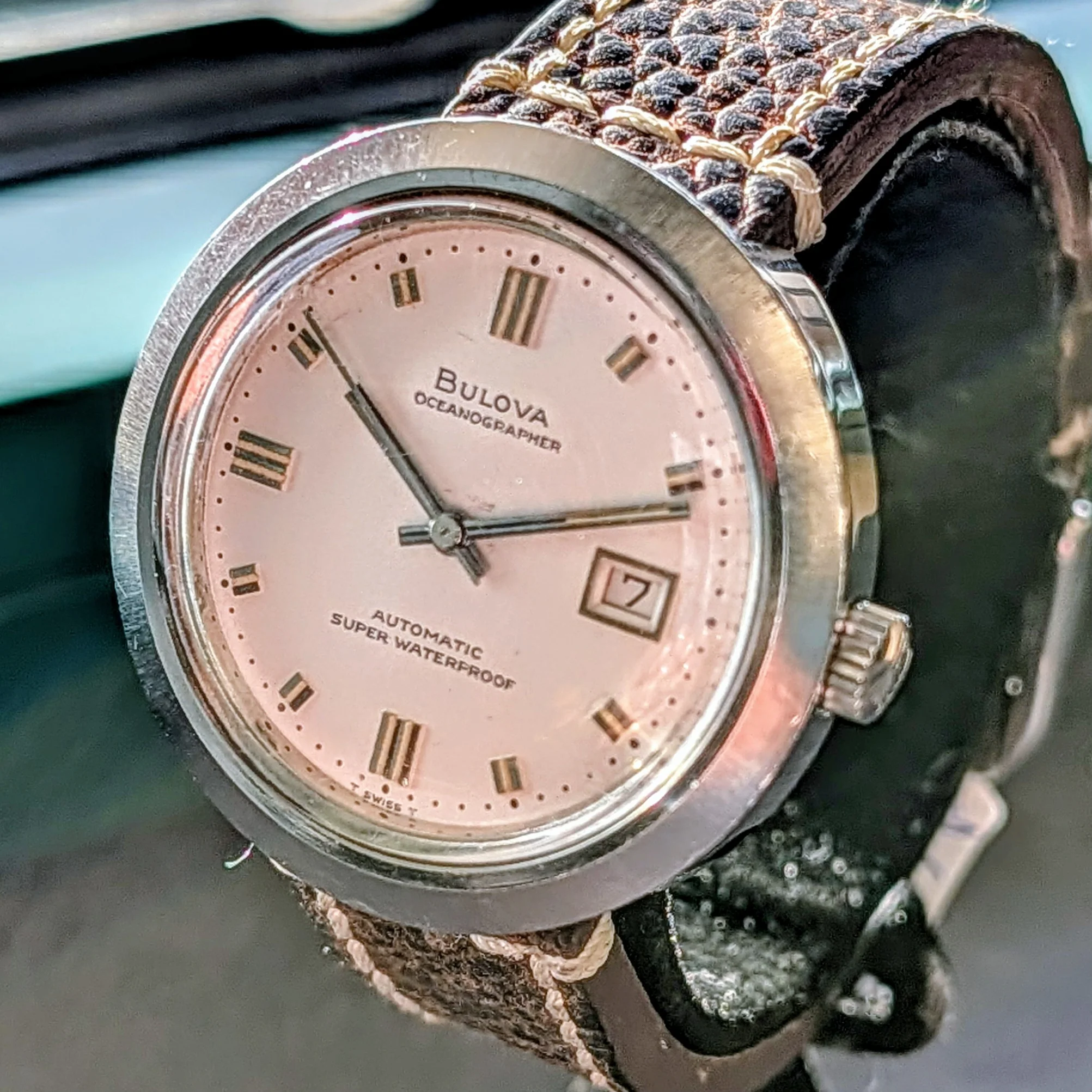 Bulova 1968 Oceanographer "E" Automatic Watch 38mm Super Waterproof Swiss Made - Image 5