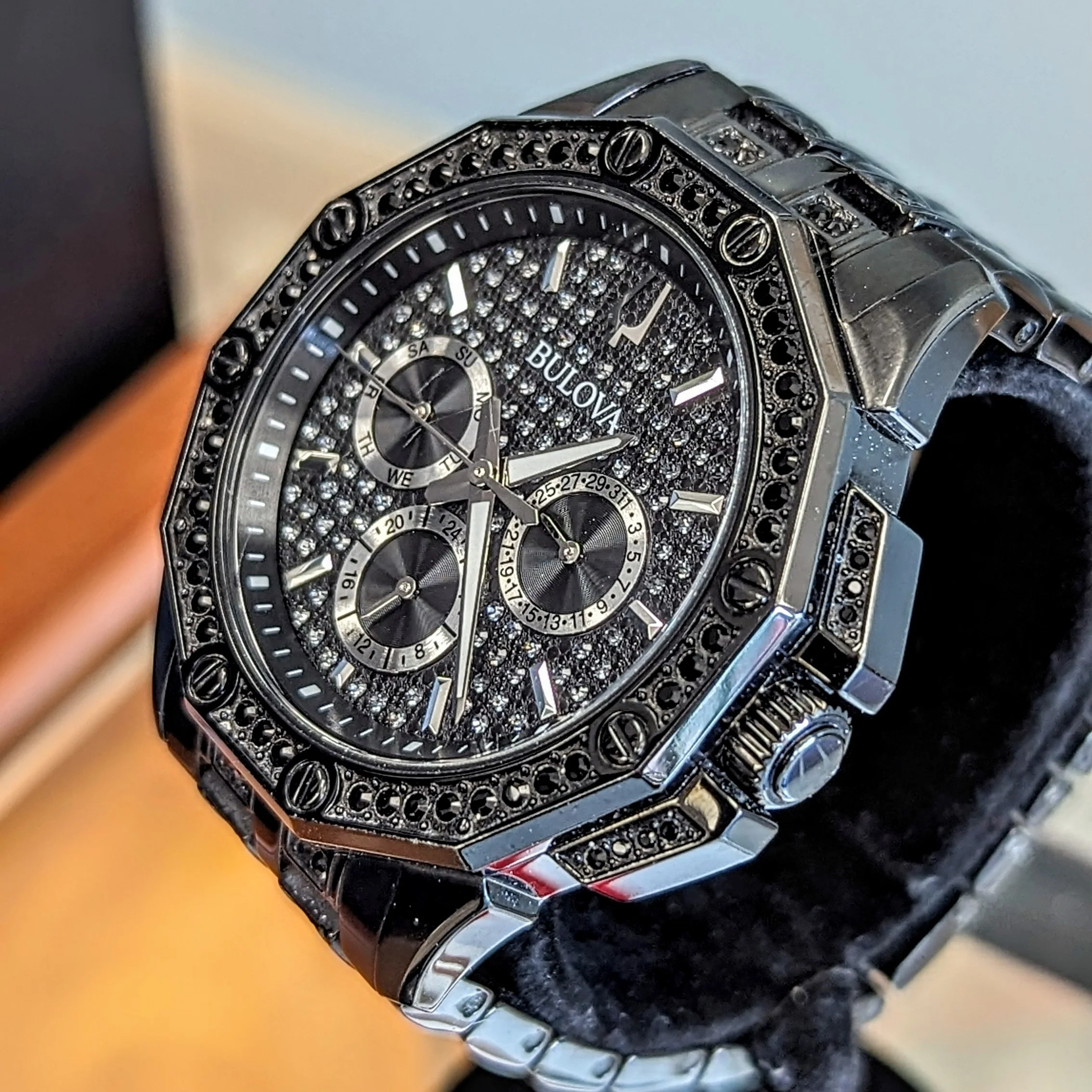 BULOVA Octava Crystal Watch 98C134 - 300 Crystales on the Black Tone Stainless Steel - Image 3