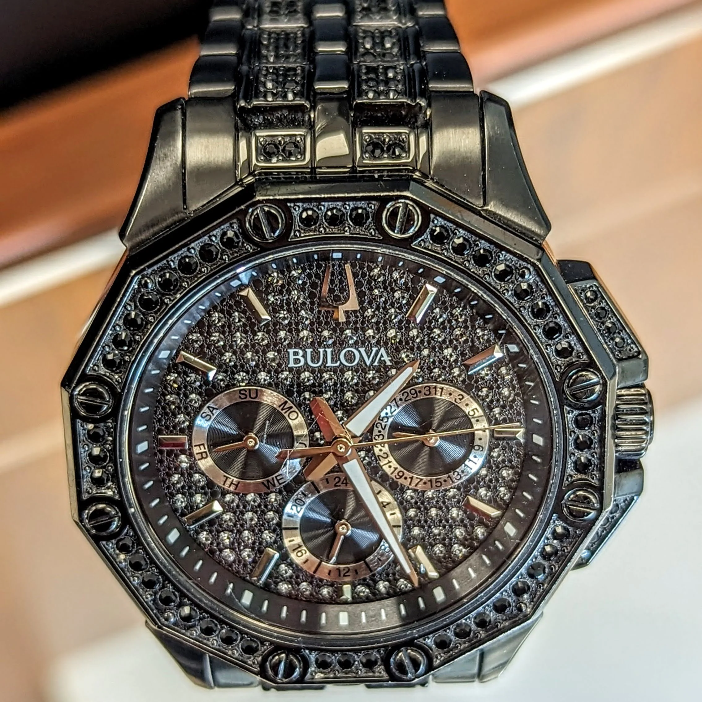 BULOVA Octava Crystal Watch 98C134 - 300 Crystales on the Black Tone Stainless Steel - Image 4
