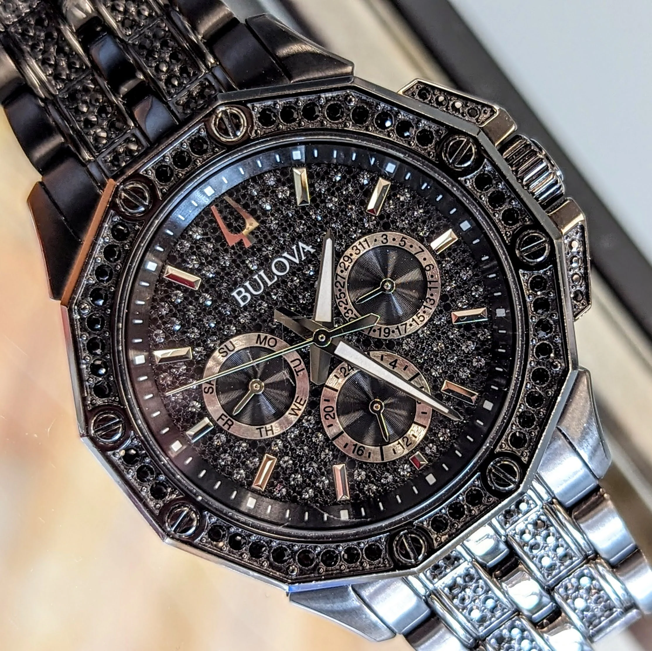 BULOVA Octava Crystal Watch 98C134 - 300 Crystales on the Black Tone Stainless Steel - Image 8