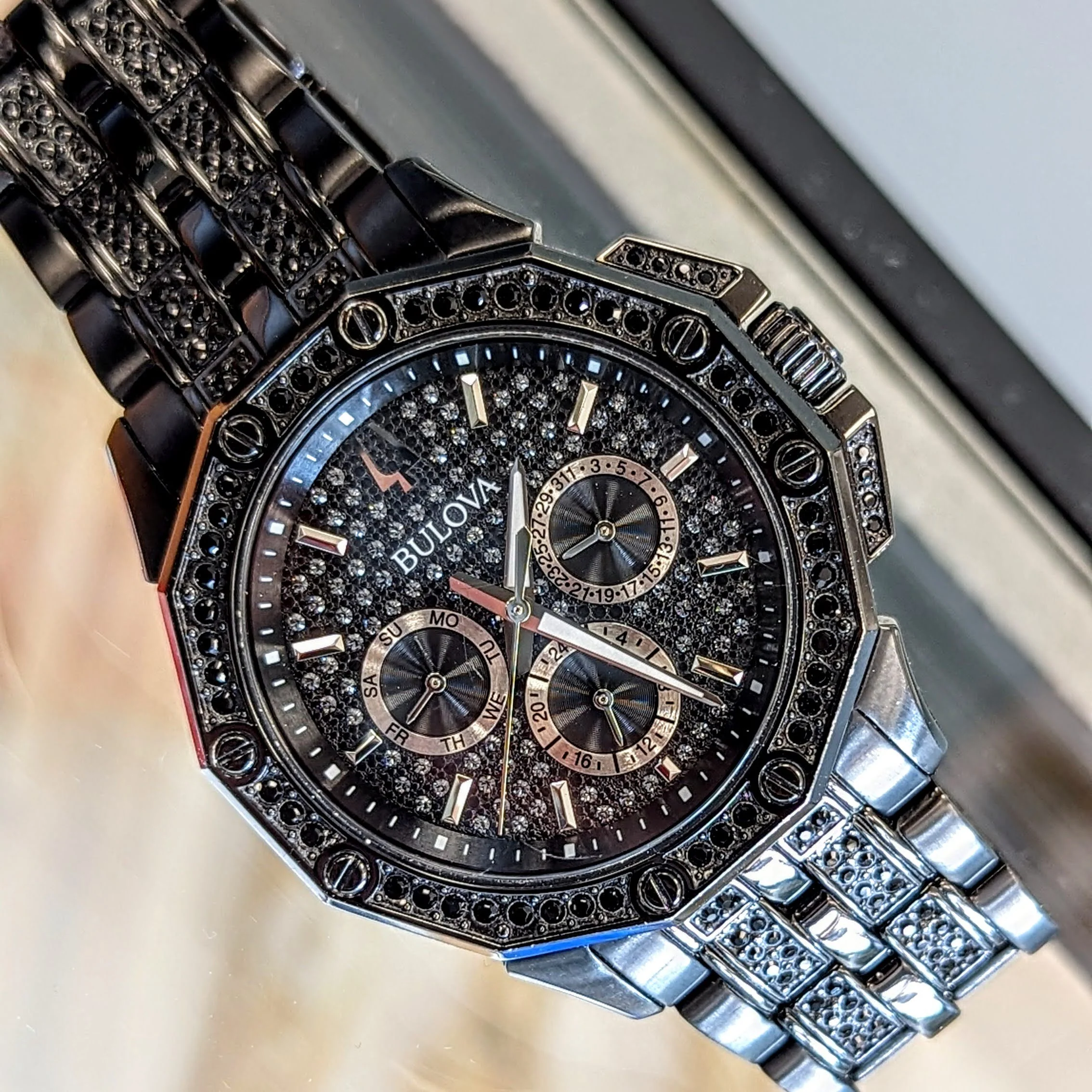 BULOVA Octava Crystal Watch 98C134 - 300 Crystales on the Black Tone Stainless Steel - Image 9