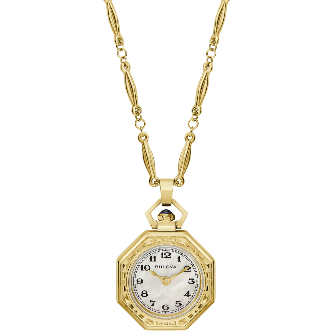 Bulova Rubaiyat Pendant Necklace Watch 97L182 Limited-Edition Art Deco Design