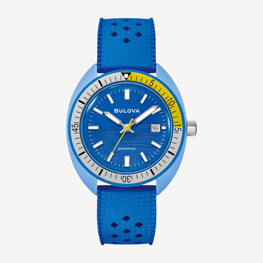BULOVA Snorkel Blue Tang Fish Watch 98B445 41mm Ceramic Case Wristwatch - Image 2