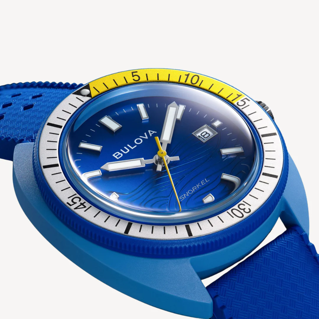 BULOVA Snorkel Blue Tang Fish Watch 98B445 41mm Ceramic Case Wristwatch - Image 3