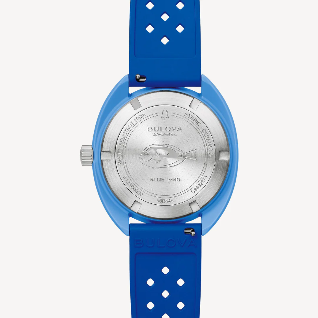 BULOVA Snorkel Blue Tang Fish Watch 98B445 41mm Ceramic Case Wristwatch - Image 6