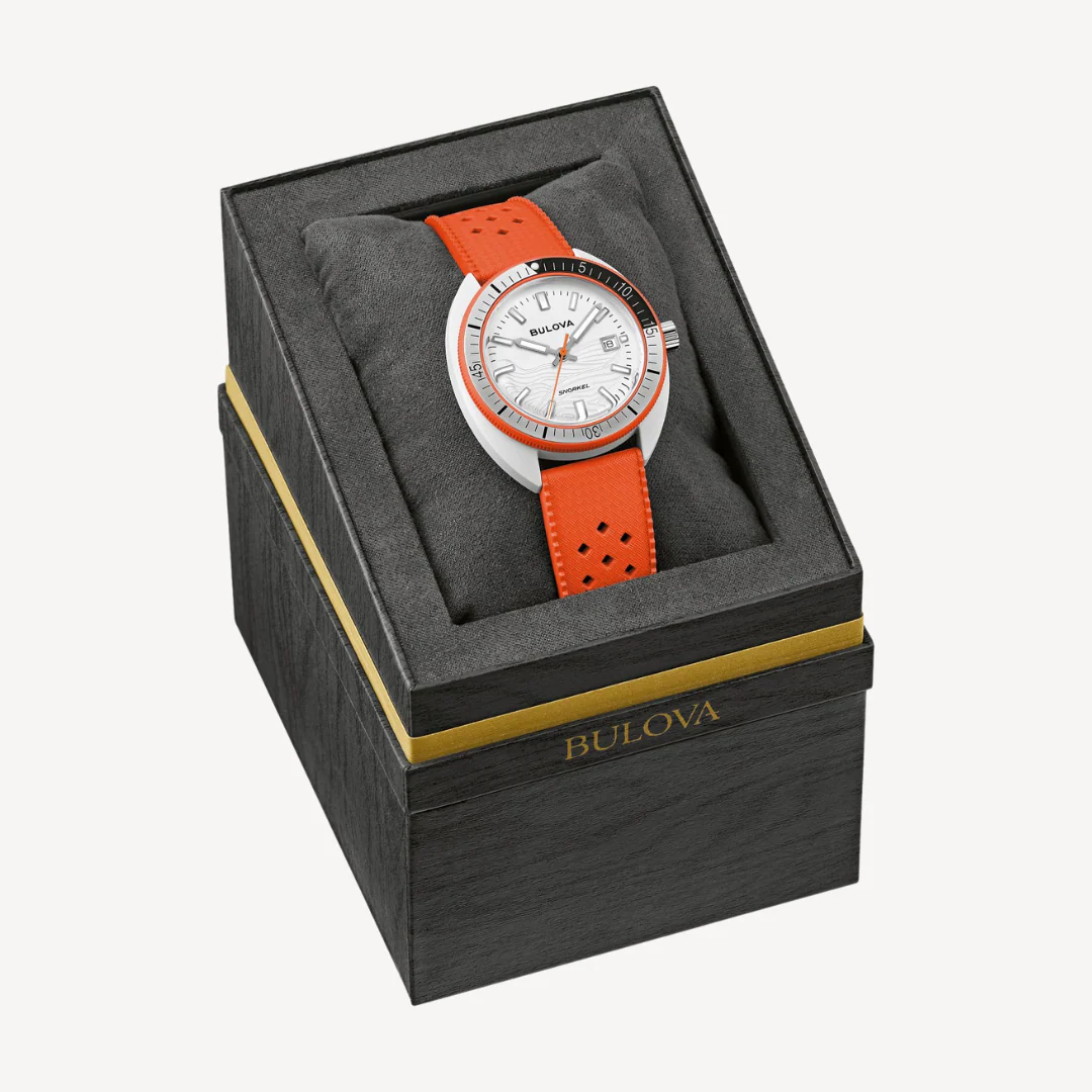 BULOVA Snorkel Clownfish Watch 98B448 41mm Ceramic Case Wristwatch - Image 7