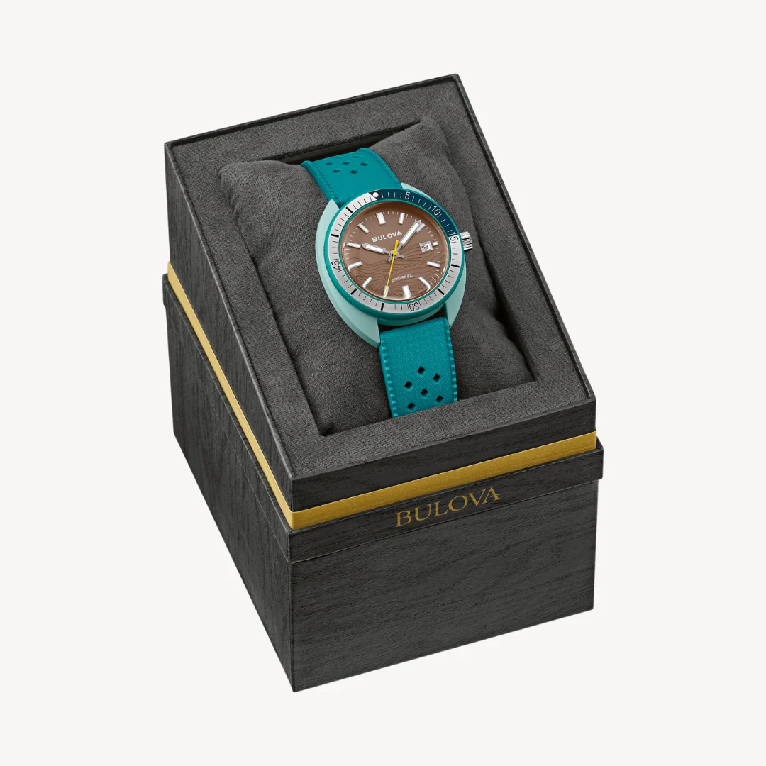 BULOVA Snorkel Sea Turtle Watch 98B446 41mm Ceramic Case Wristwatch - Image 9