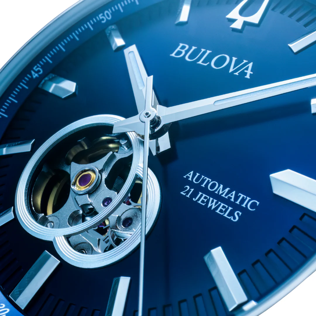 BULOVA Surveyor Automatic Watch 21 Jewels Blue Dial ALL S.S. Model 96A275 - Image 4
