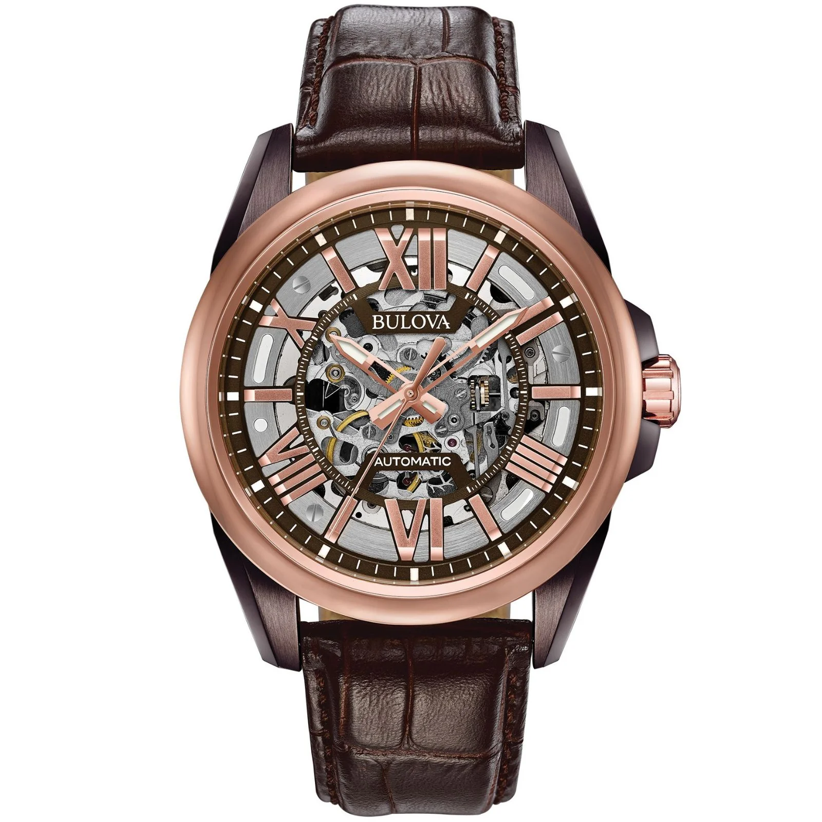 BULOVA Sutton Classic Automatic Watch 21 Jewels Skeleton 98A165 - Image 3